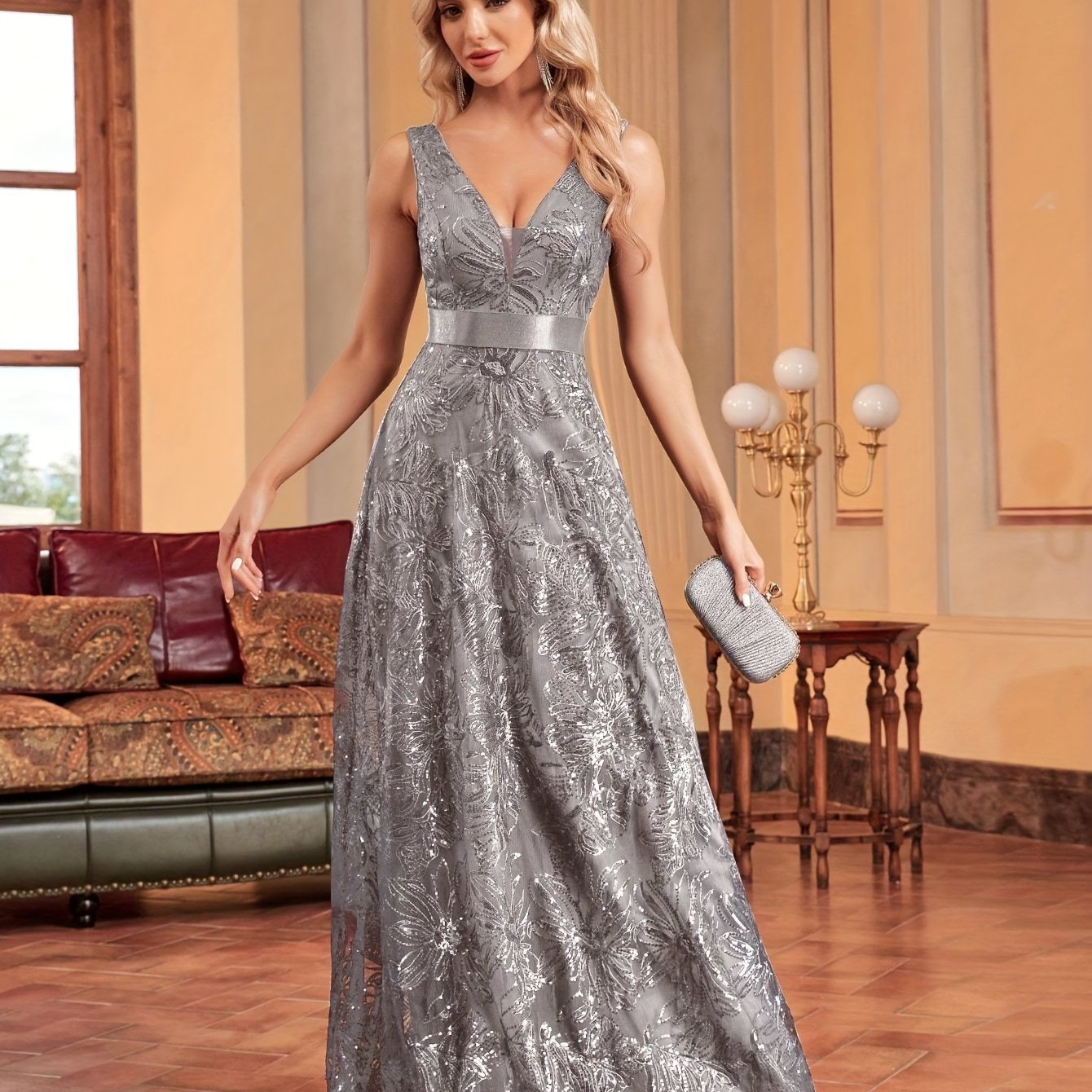 Formal Evening Gown for Polished Boutique Outfits with Sleeveless Cut