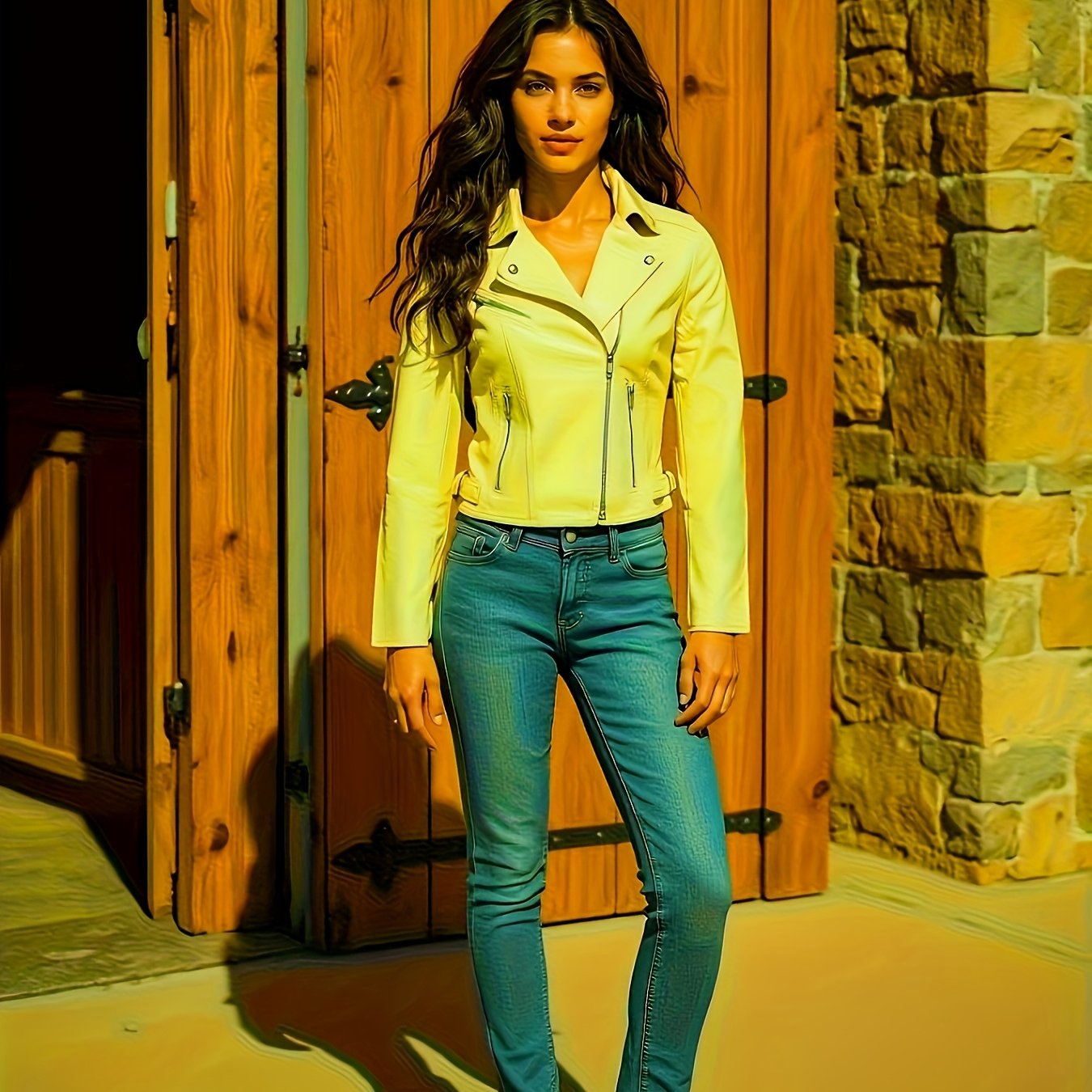 Faux Leather Jacket for Polished Boutique Outfits with Faux Leather Finish
