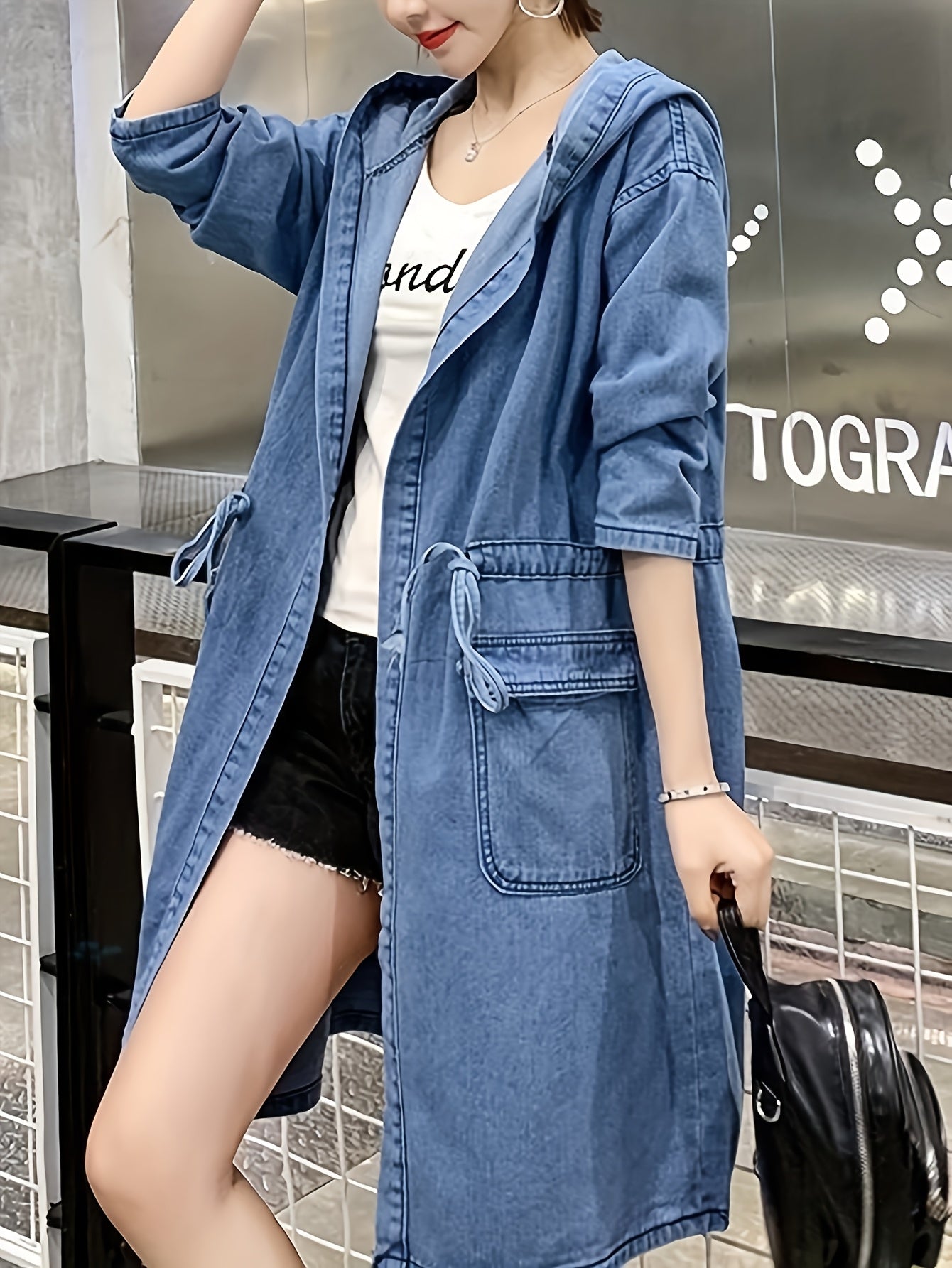 Denim Jacket with a Refined Everyday Fit with Denim Look
