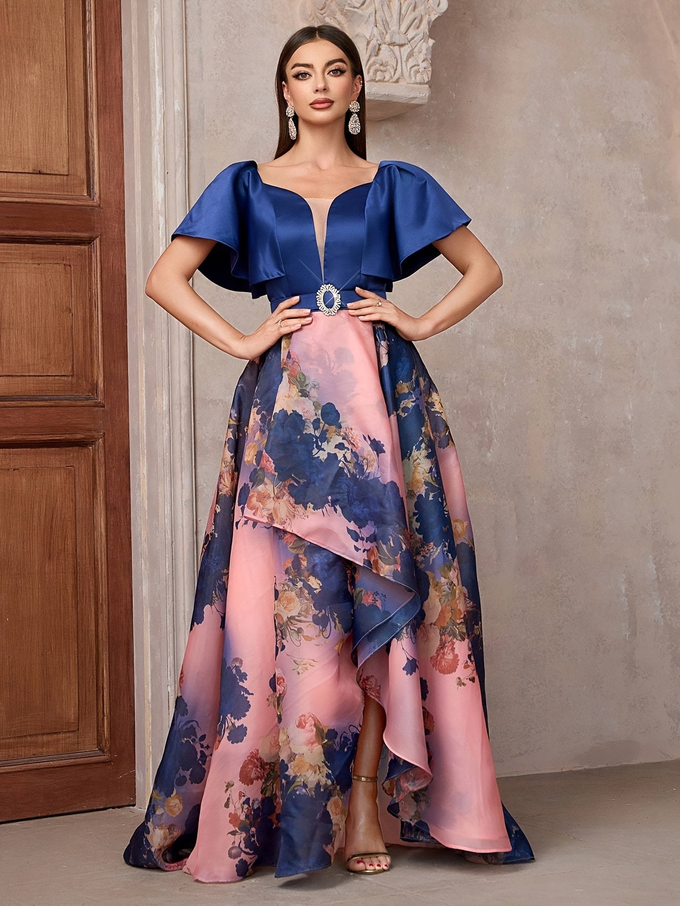 Formal Evening Gown for Polished Boutique Outfits with Floral Print