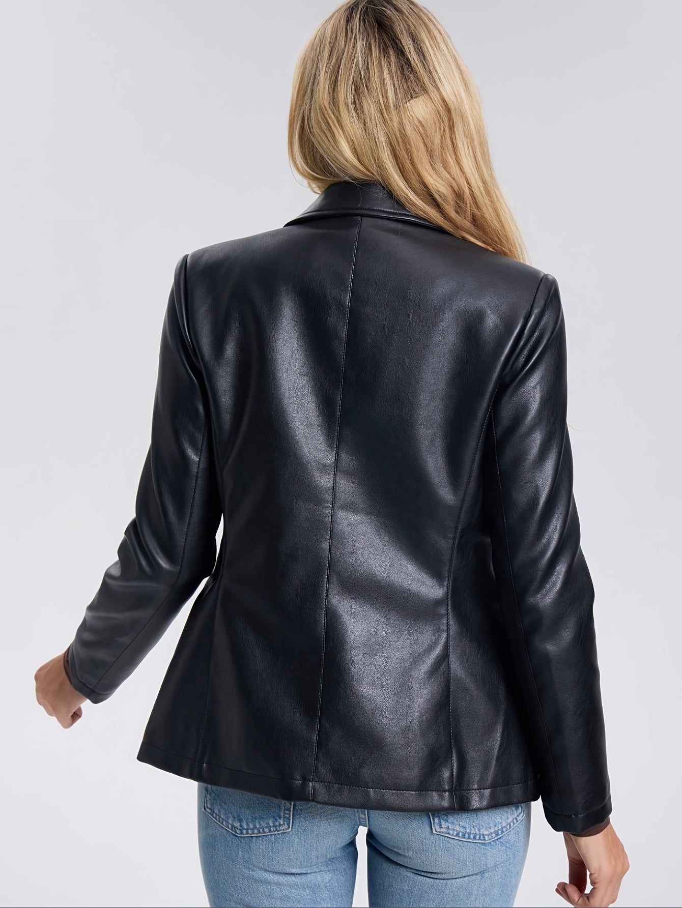 Faux Leather Jacket for Polished Boutique Outfits with Faux Leather Finish