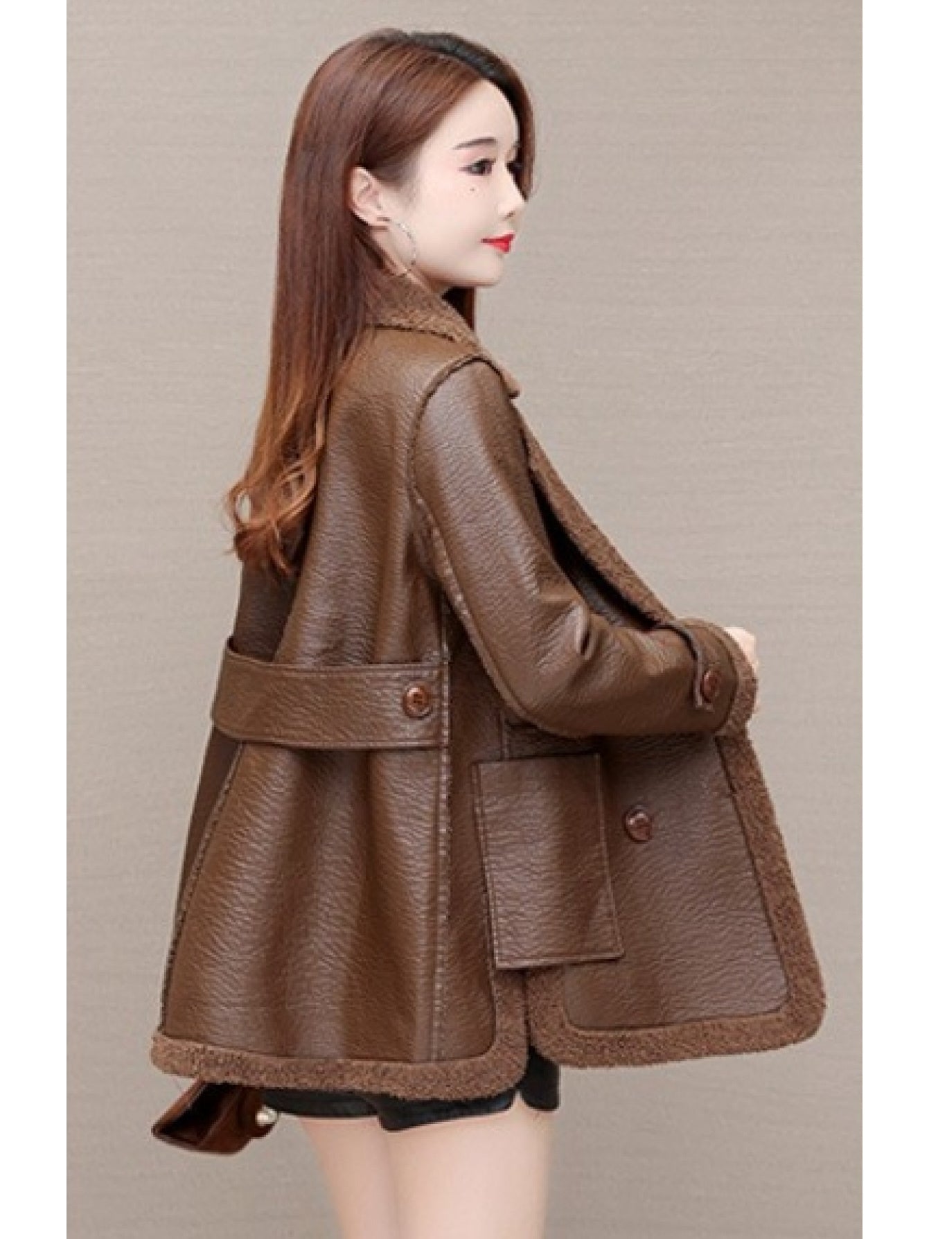 Faux Leather Jacket with a Refined Everyday Fit with Faux Leather Finish