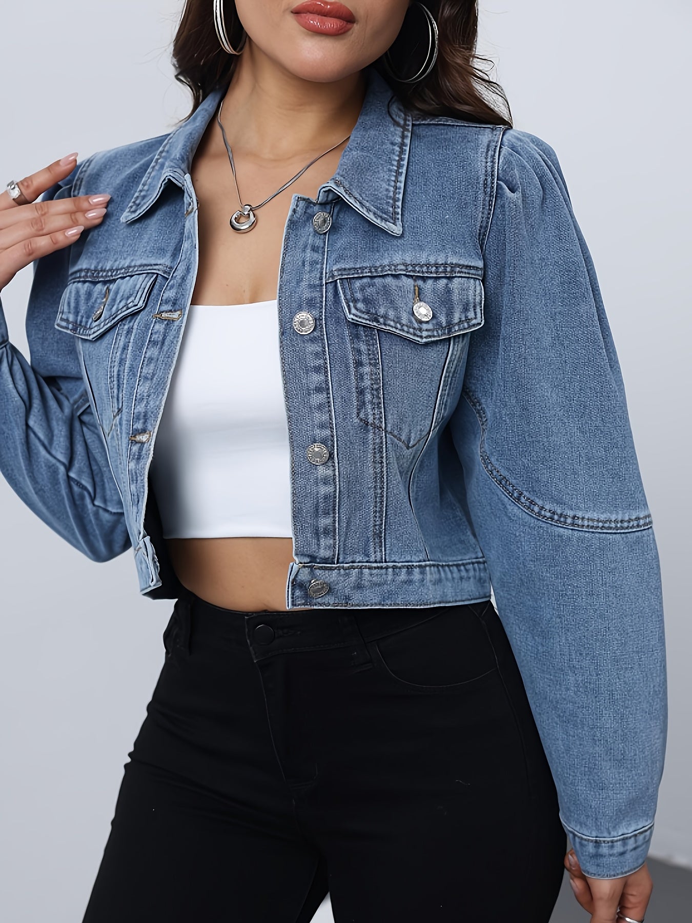 Denim Jacket with a Refined Everyday Fit with Denim Look