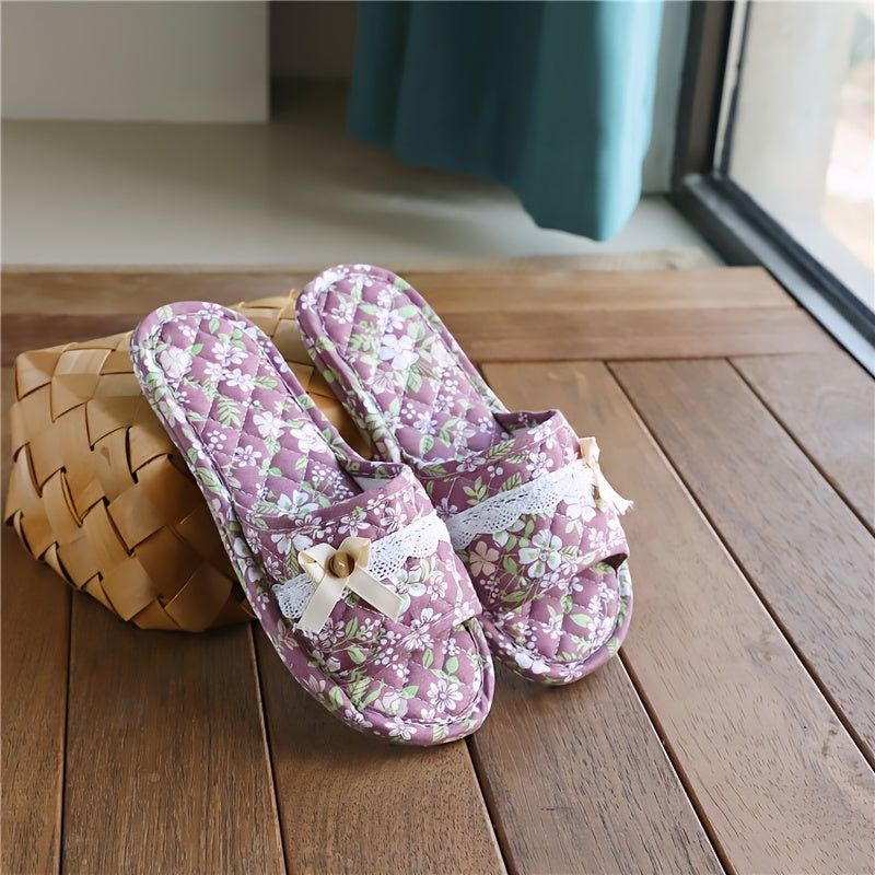 Boutique Comfort Slide Slippers for Easy Styling with Floral Print