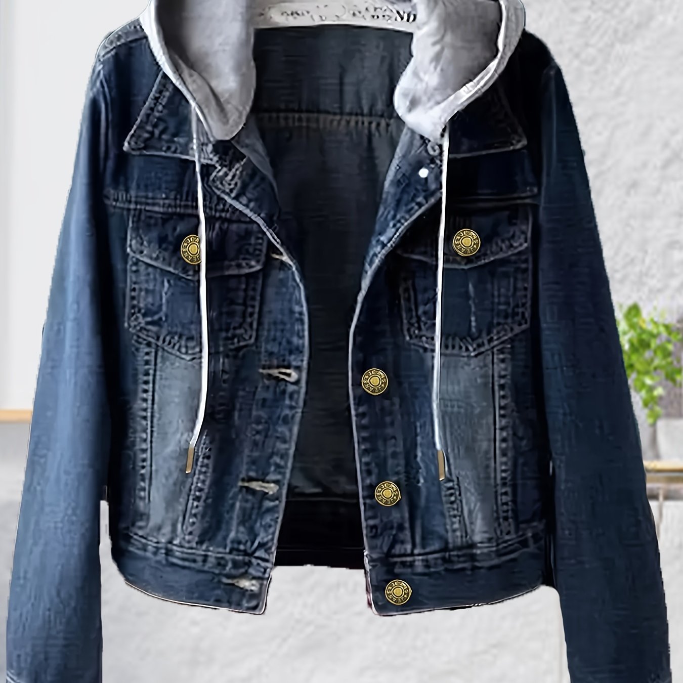 Hooded Jacket for Polished Boutique Outfits with Denim Look