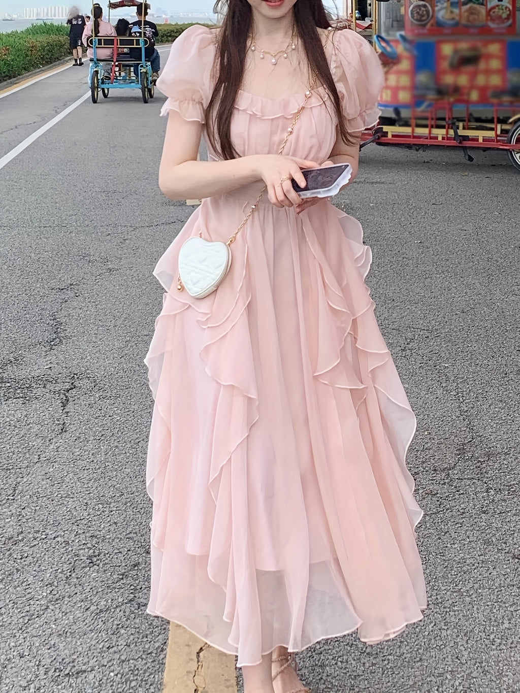 A-Line Dress for Polished Boutique Outfits with Ruffled Detail