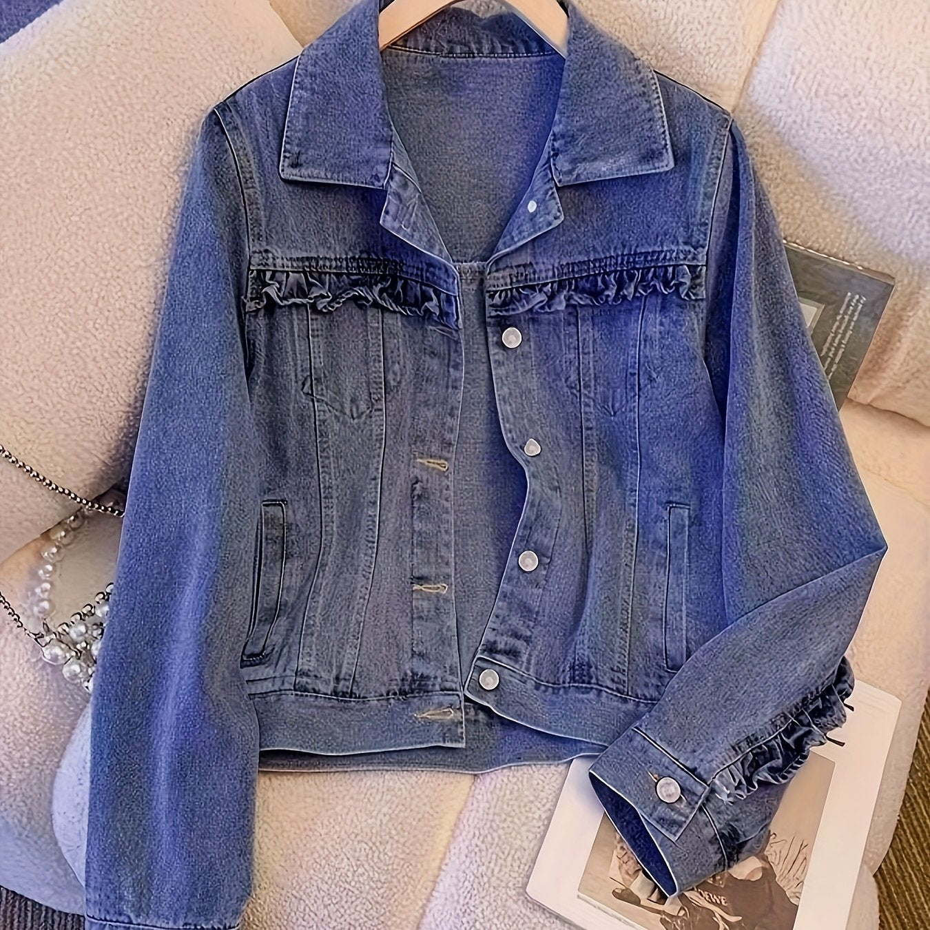 Denim Jacket with a Refined Everyday Fit with Denim Look