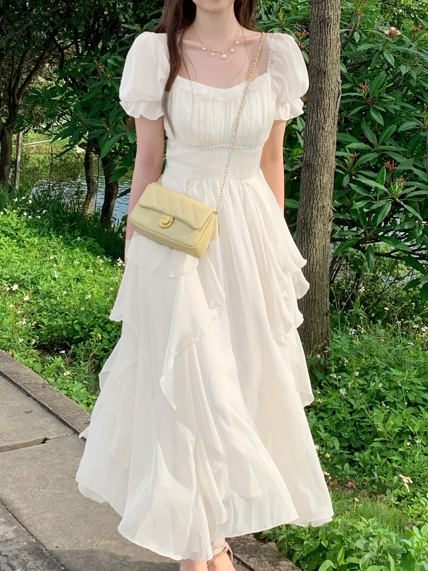 A-Line Dress for Polished Boutique Outfits with Ruffled Detail