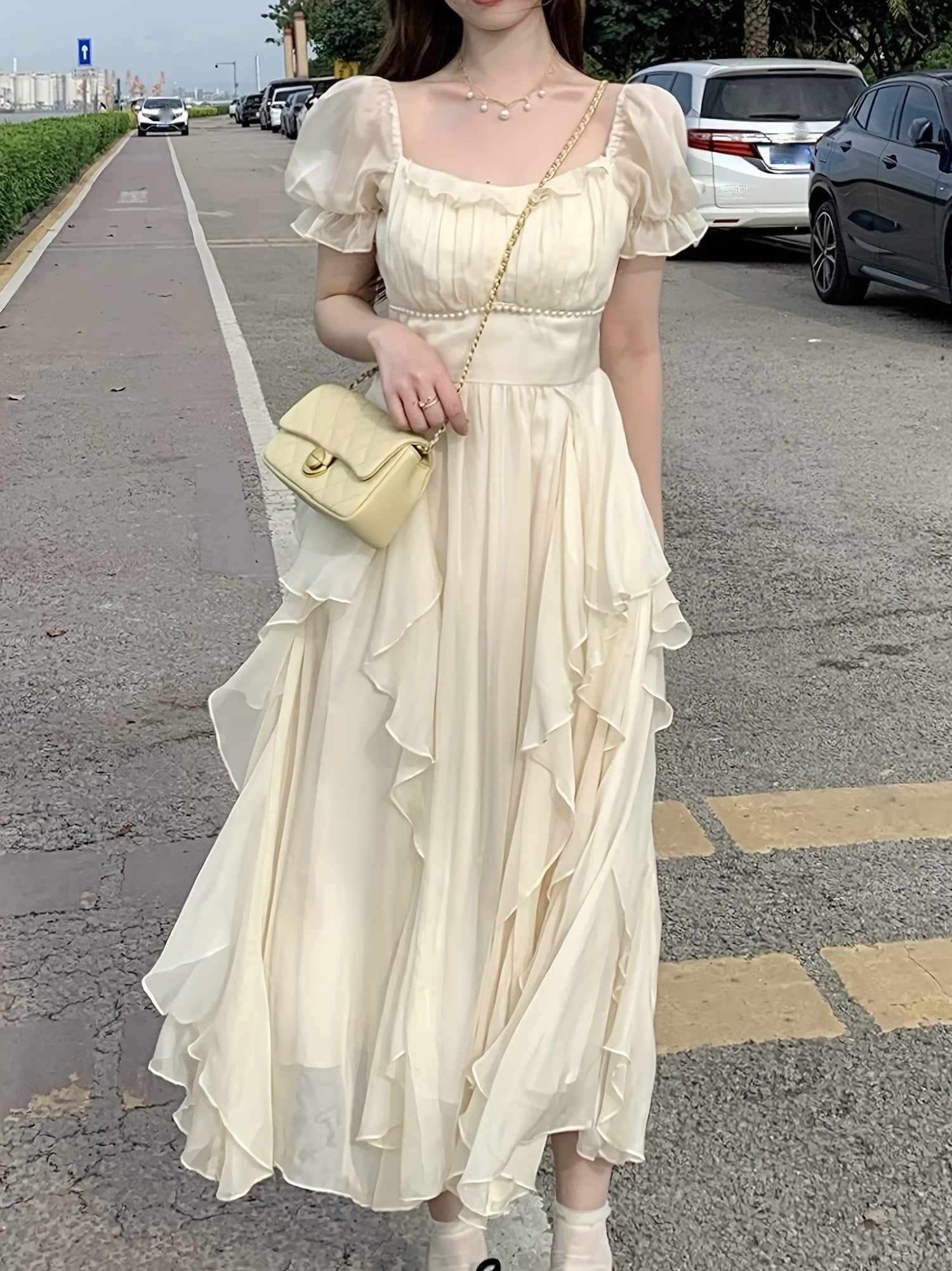A-Line Dress for Polished Boutique Outfits with Ruffled Detail