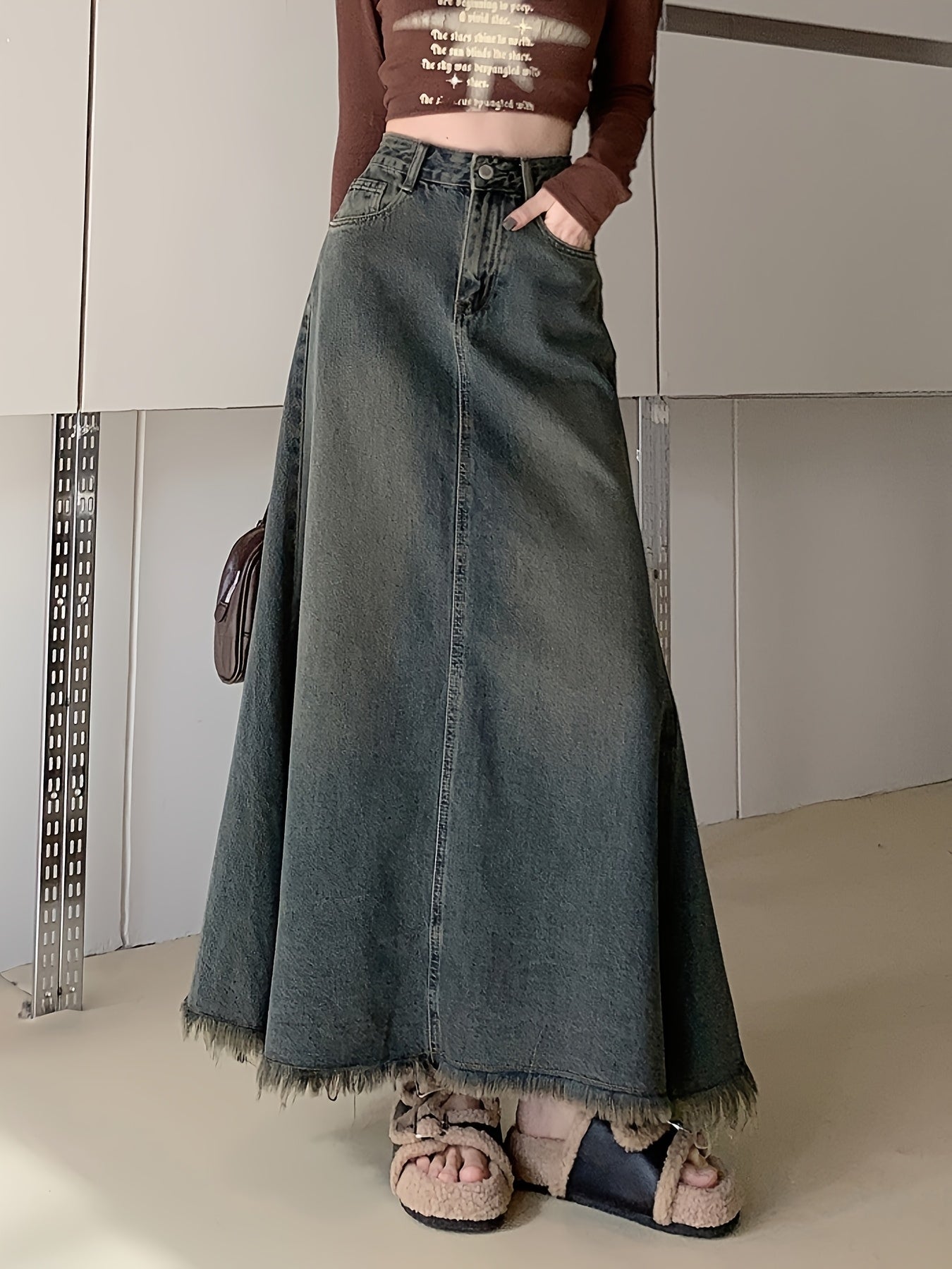 Denim Skirt for Polished Boutique Outfits with Denim Look