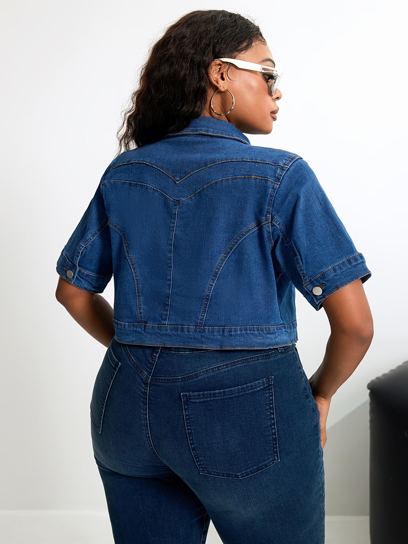 Button Front Vest for Polished Boutique Outfits with Denim Look