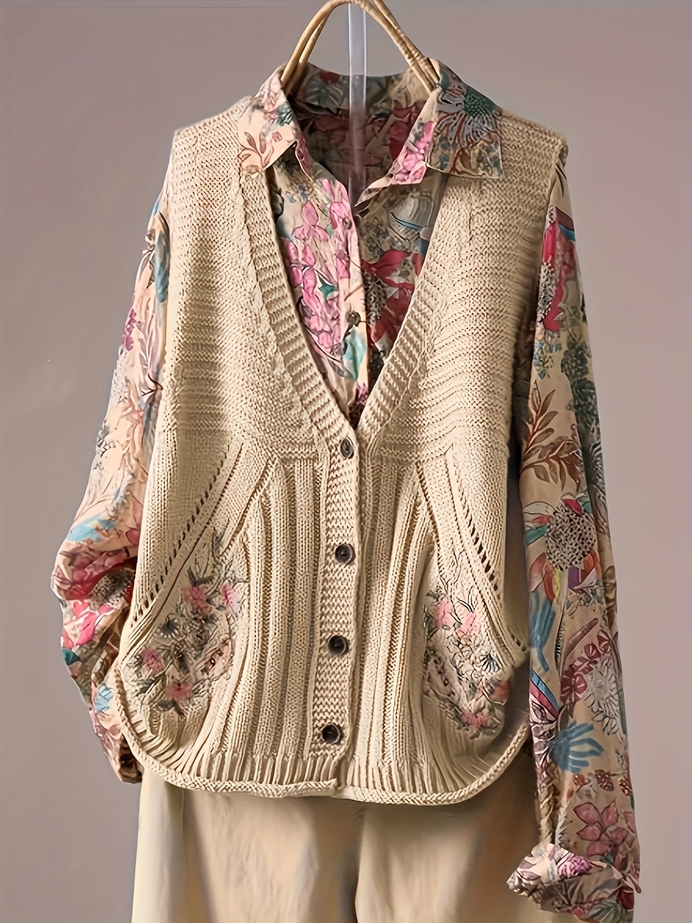 Hooded Jacket with a Refined Everyday Fit with Floral Print