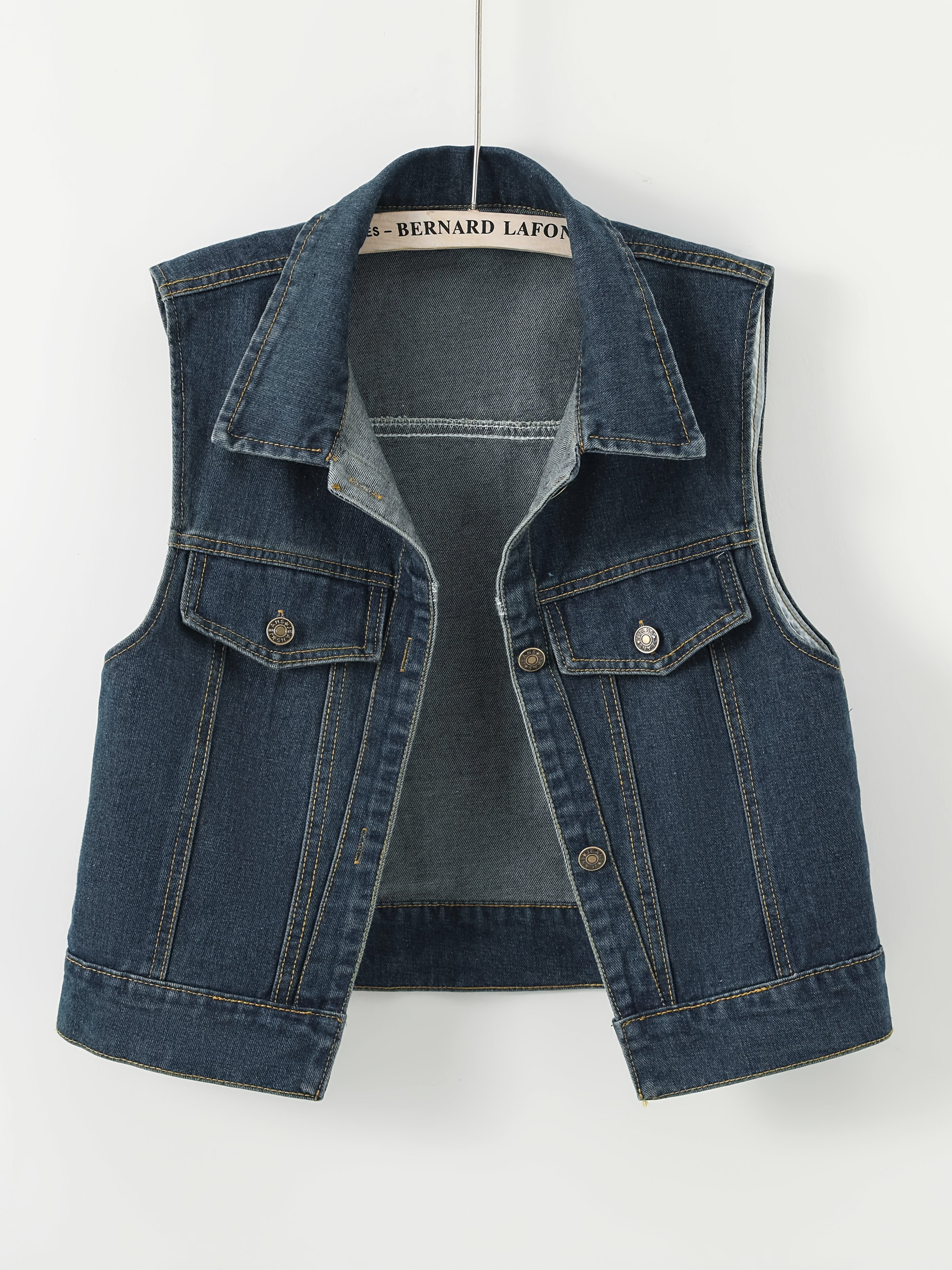 Sleeveless Vest Top for Polished Boutique Outfits with Denim Look