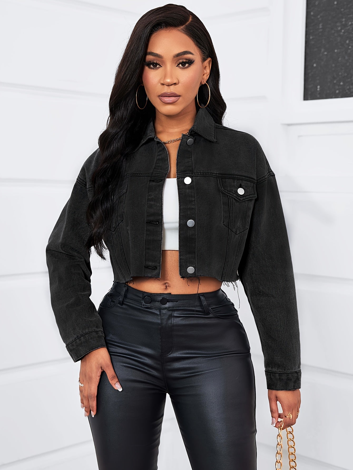 Denim Jacket with a Refined Everyday Fit with Denim Look