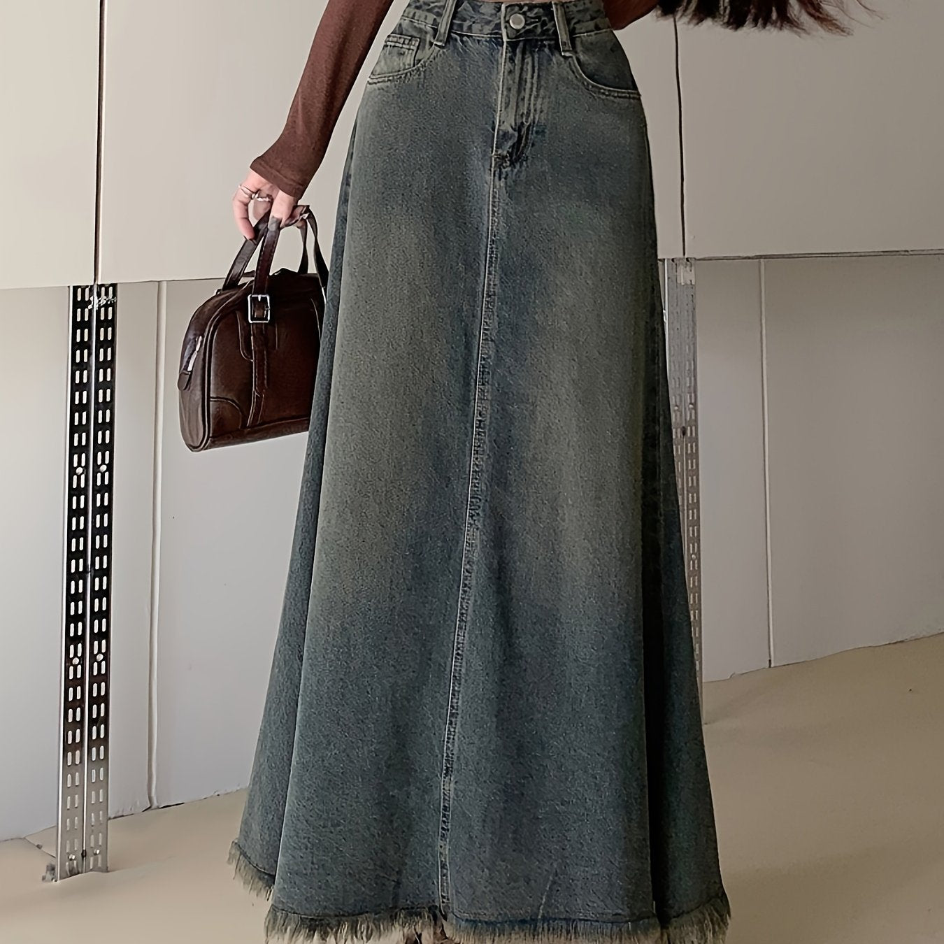 Denim Skirt for Polished Boutique Outfits with Denim Look