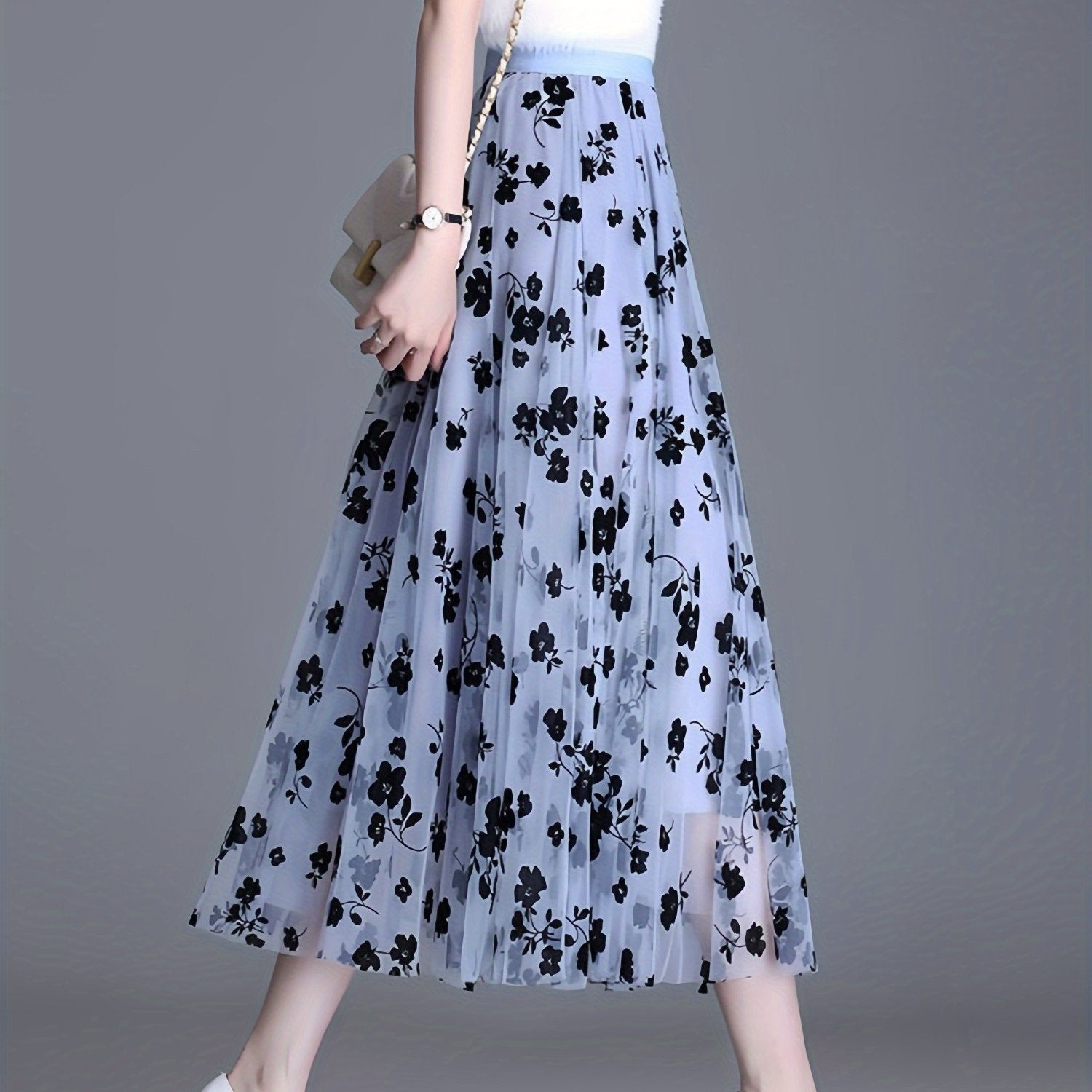 Floral Skirt with a Refined Everyday Fit with Floral Print