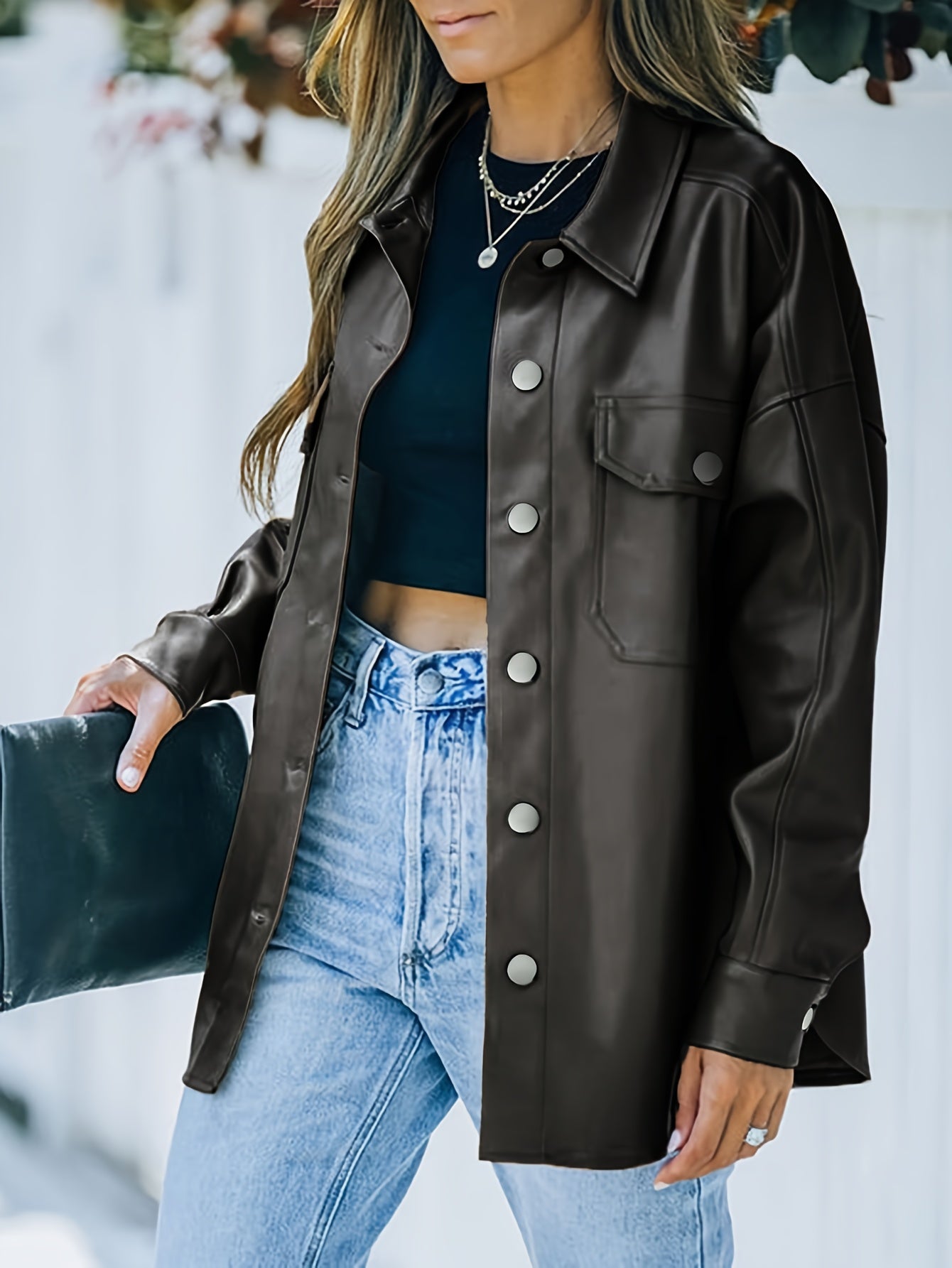 Modern Faux Leather Jacket for Fresh Wardrobe Looks with Faux Leather Finish