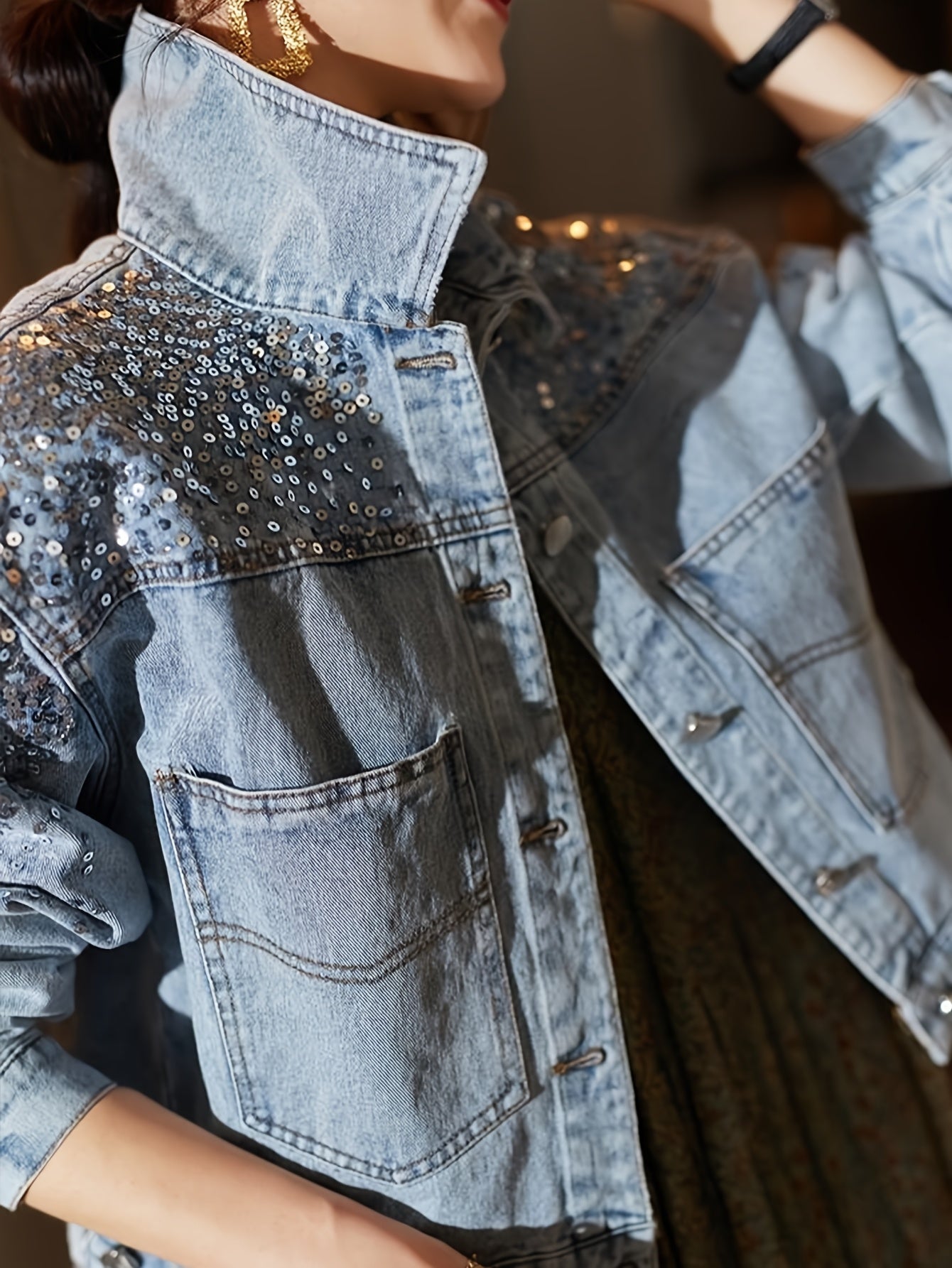 Lightweight Jacket with a Refined Everyday Fit with Denim Look