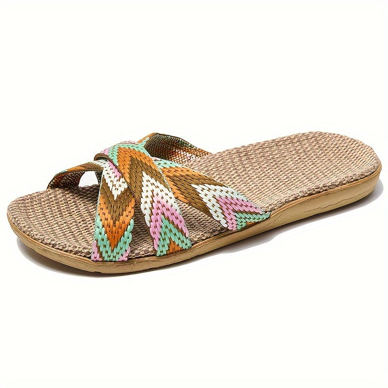 Comfort Slide Slippers for Polished Boutique Outfits with Striped Pattern