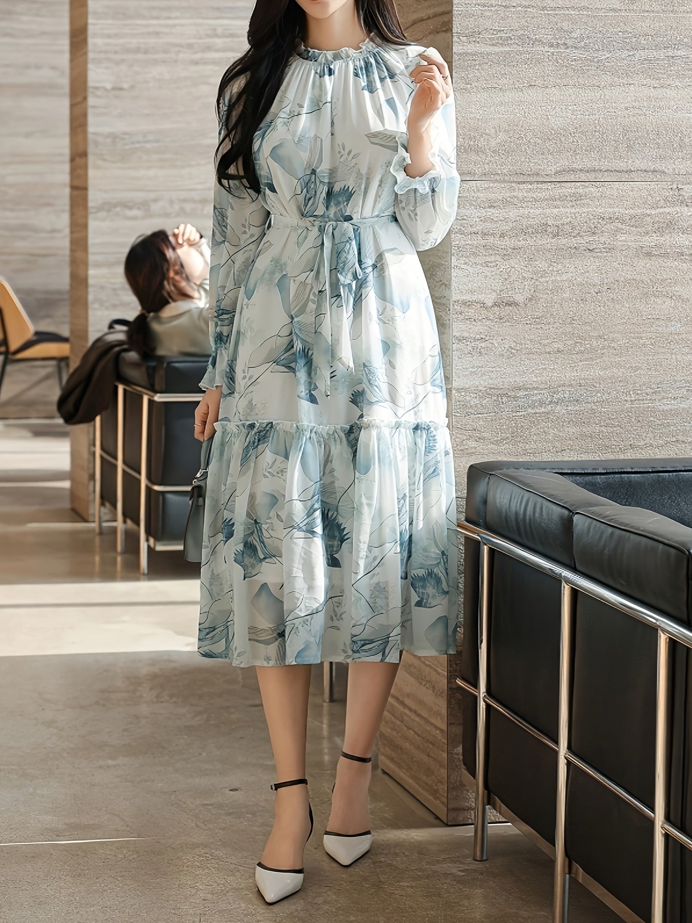 Boutique Floral Midi Dress for Easy Styling with Floral Print