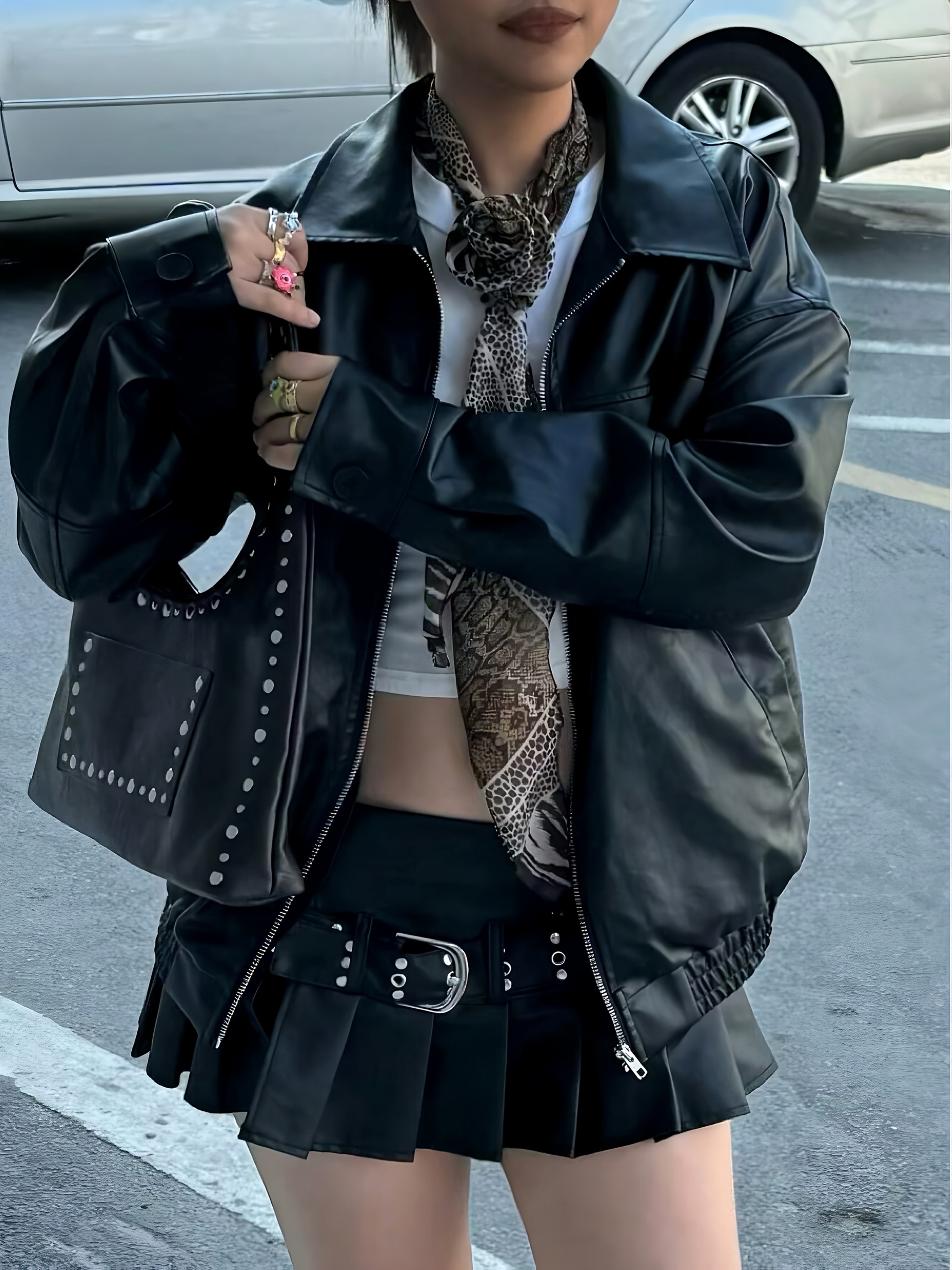 Modern Faux Leather Moto Jacket for Fresh Wardrobe Looks with Faux Leather Finish