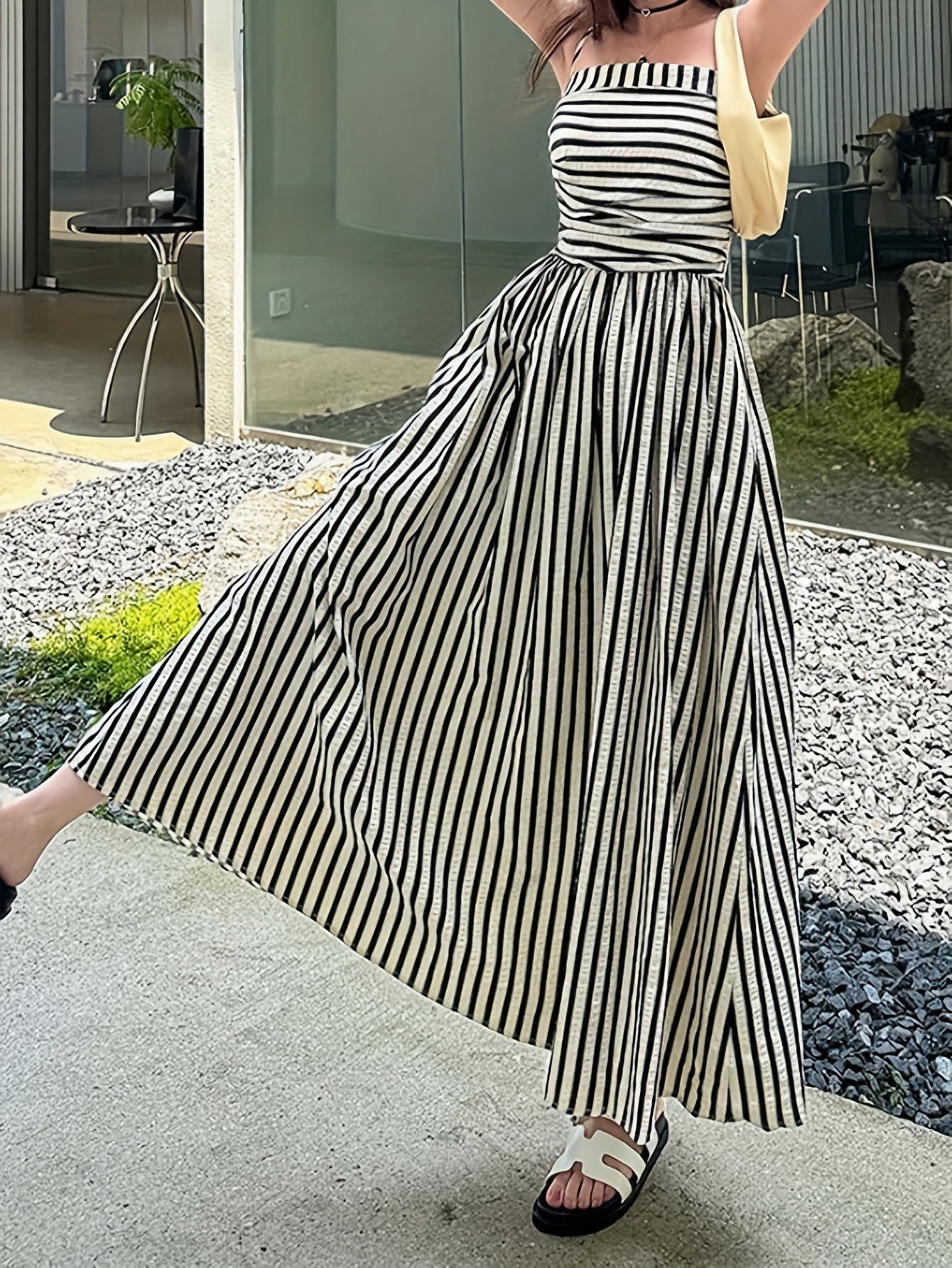 Striped Vacation Dress for Polished Boutique Outfits with Striped Pattern