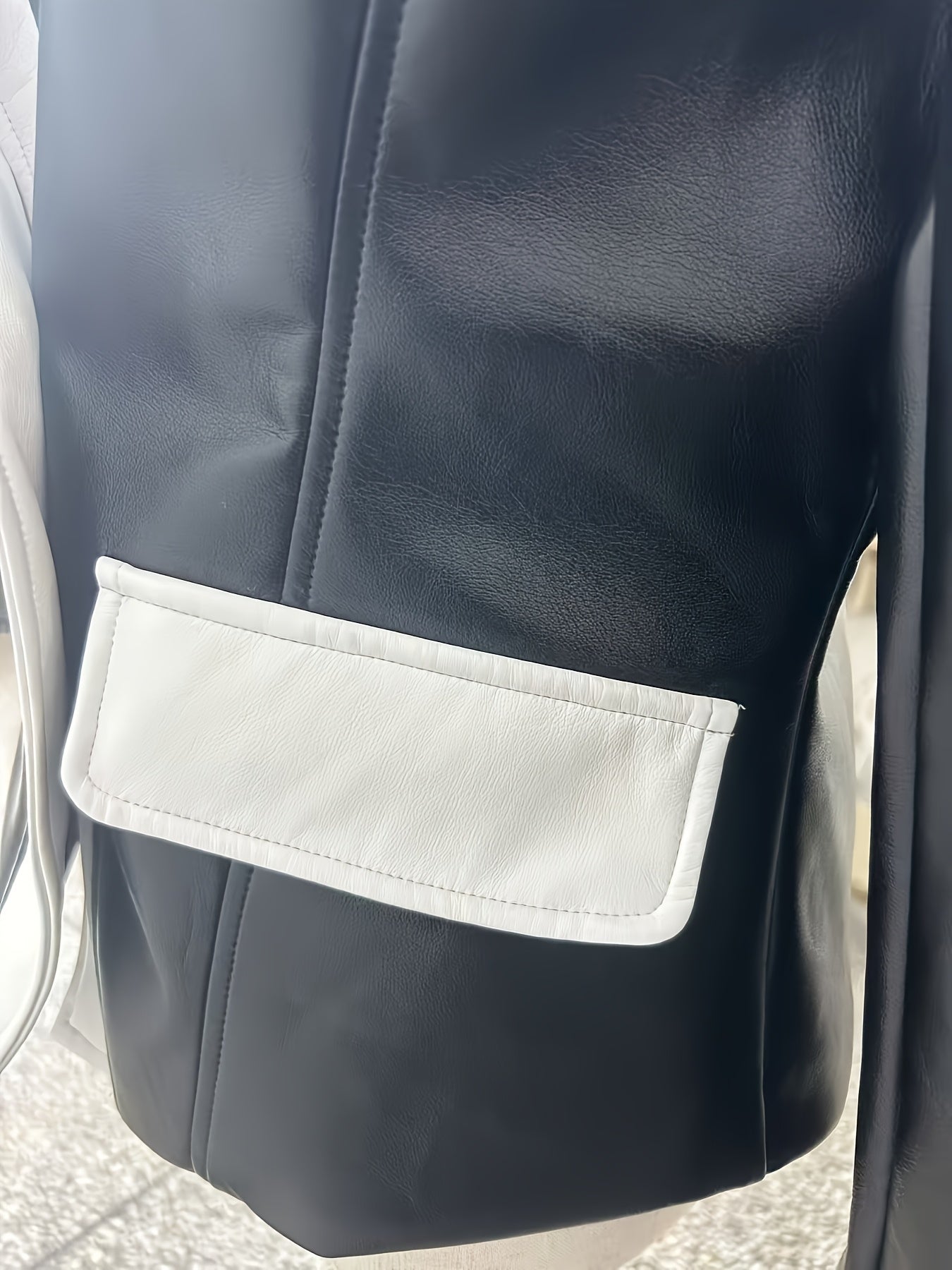 Faux Leather Moto Jacket for Polished Boutique Outfits with Faux Leather Finish