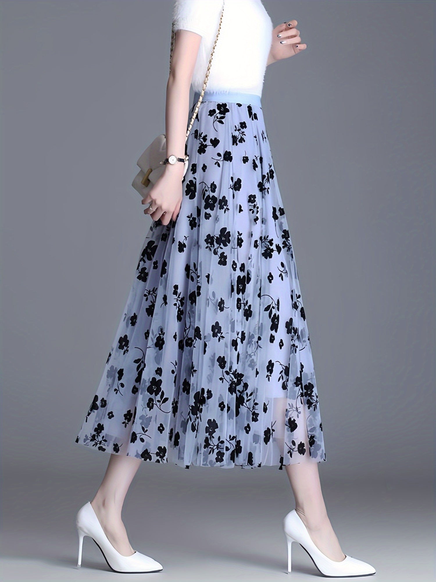 Floral Skirt with a Refined Everyday Fit with Floral Print