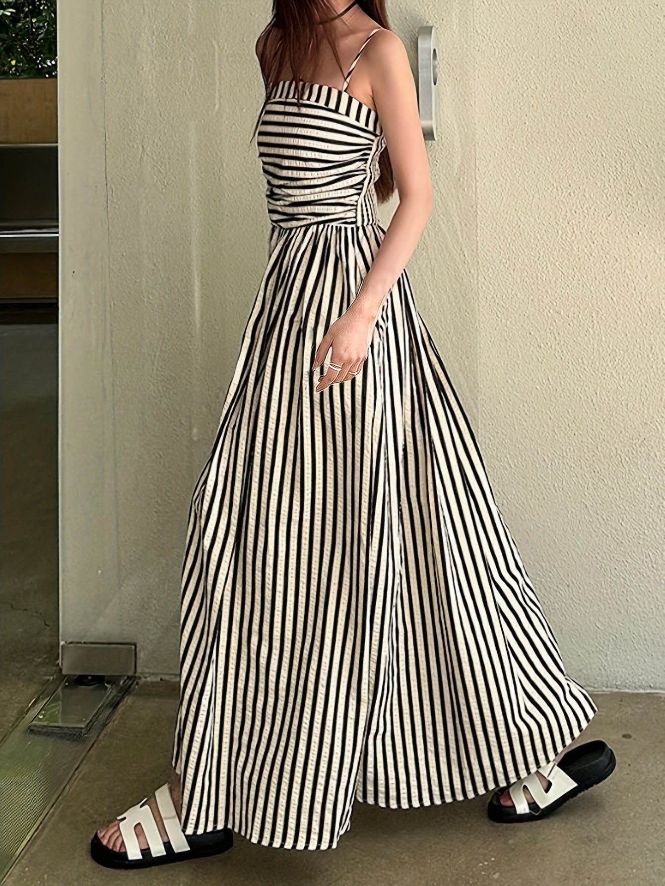 Striped Vacation Dress for Polished Boutique Outfits with Striped Pattern