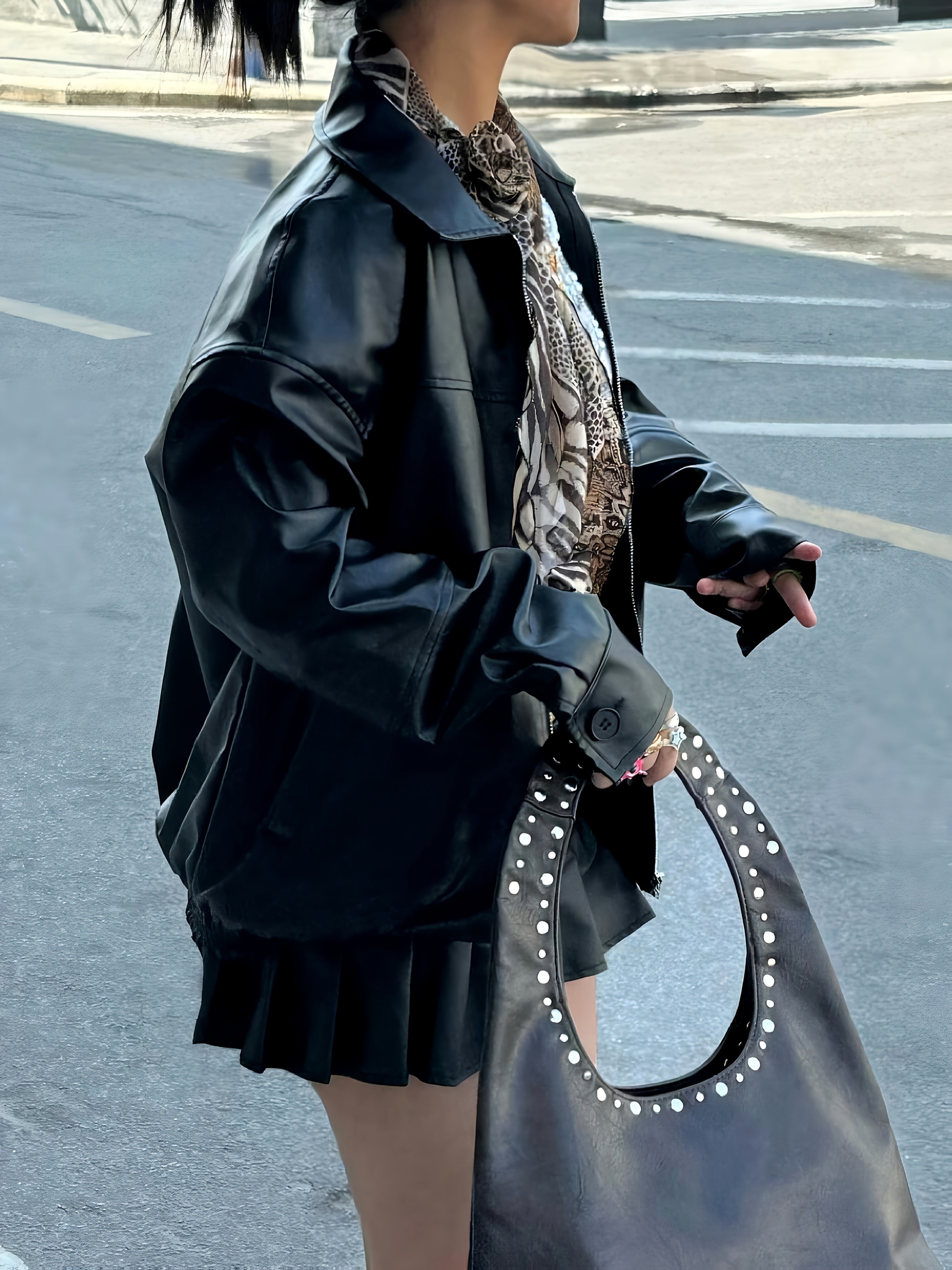 Modern Faux Leather Moto Jacket for Fresh Wardrobe Looks with Faux Leather Finish