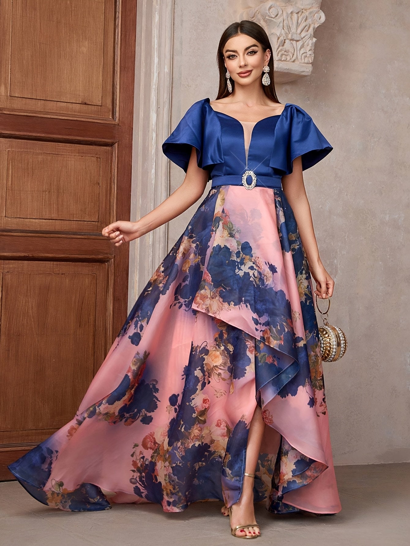 Formal Evening Gown for Polished Boutique Outfits with Floral Print