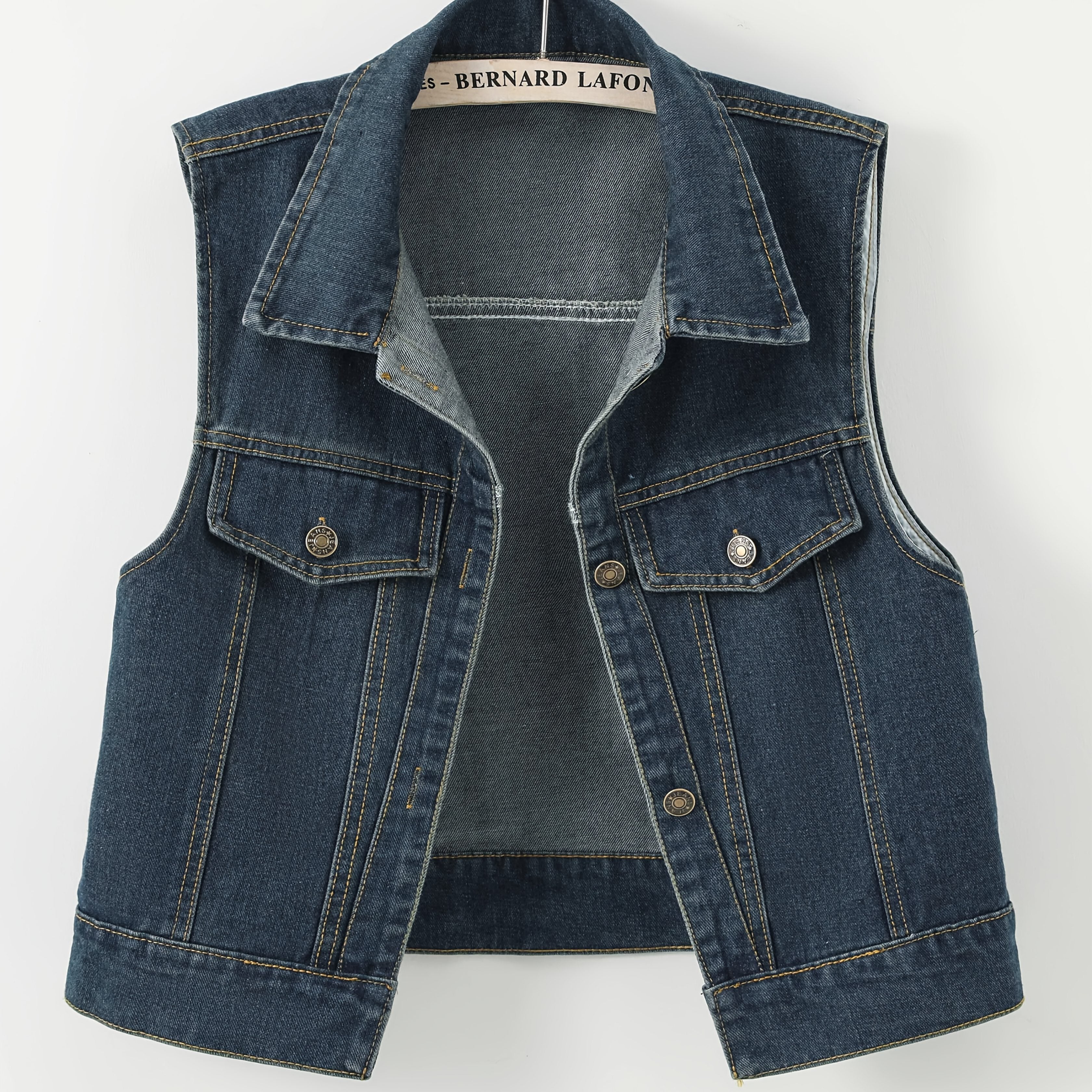 Sleeveless Vest Top for Polished Boutique Outfits with Denim Look