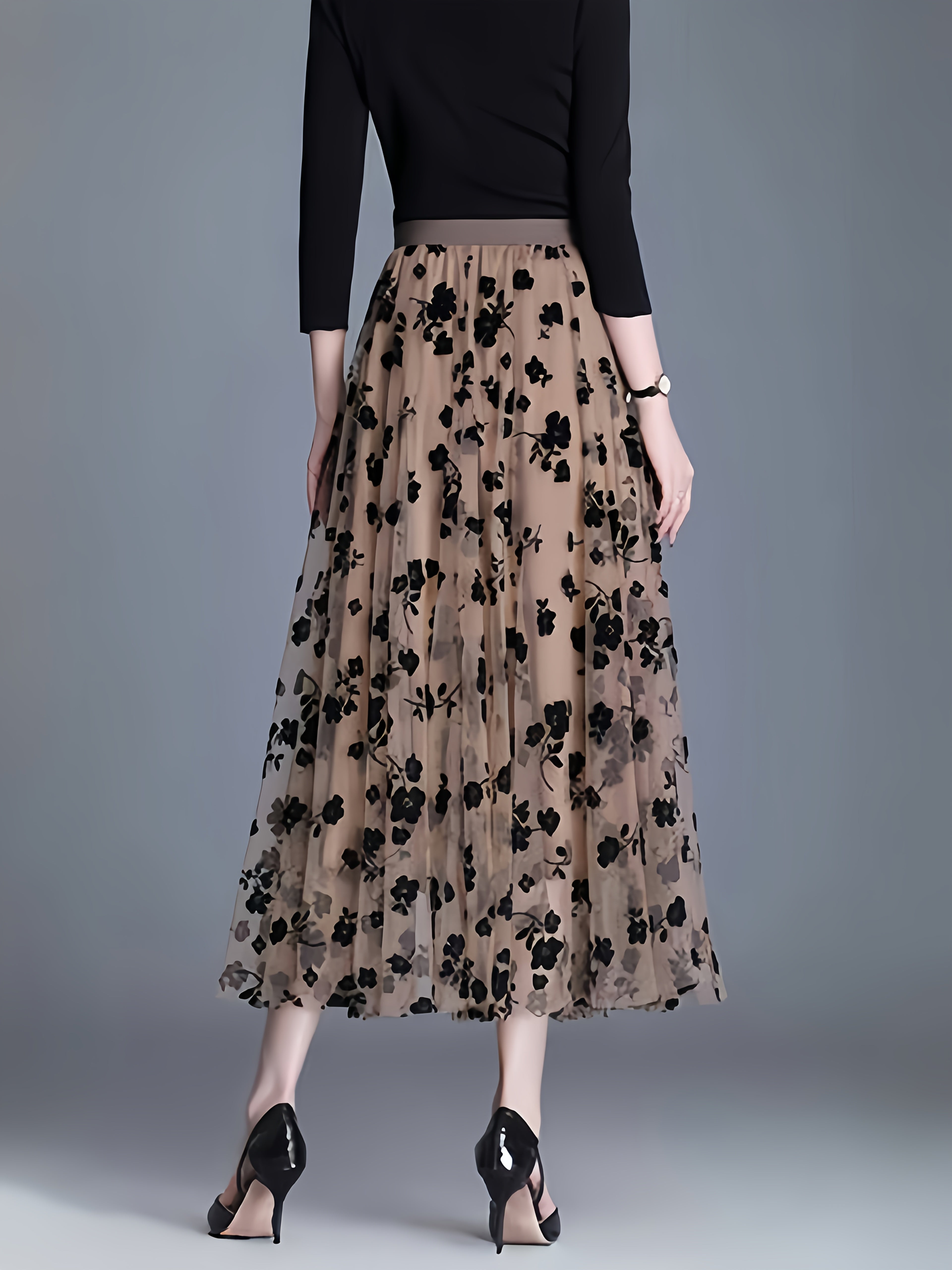 Floral Skirt with a Refined Everyday Fit with Floral Print