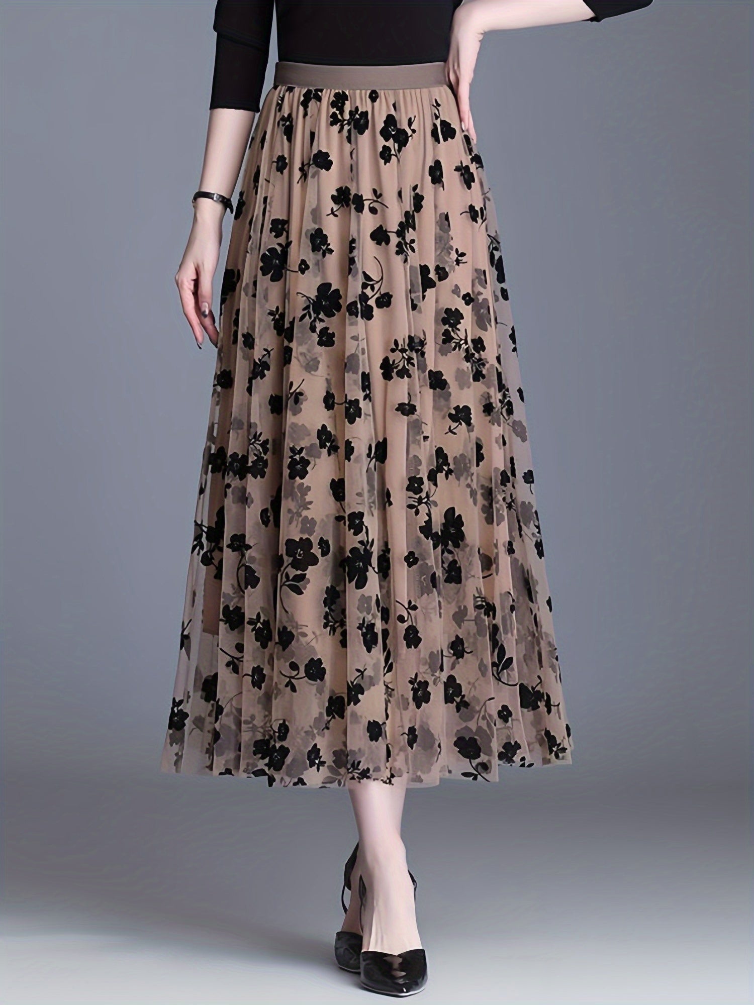 Floral Skirt with a Refined Everyday Fit with Floral Print
