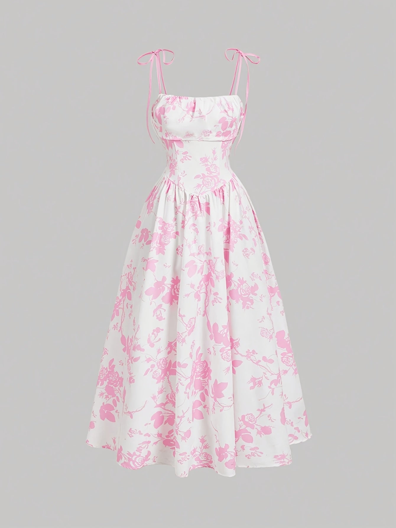 Floral Midi Dress for Polished Boutique Outfits with Floral Print