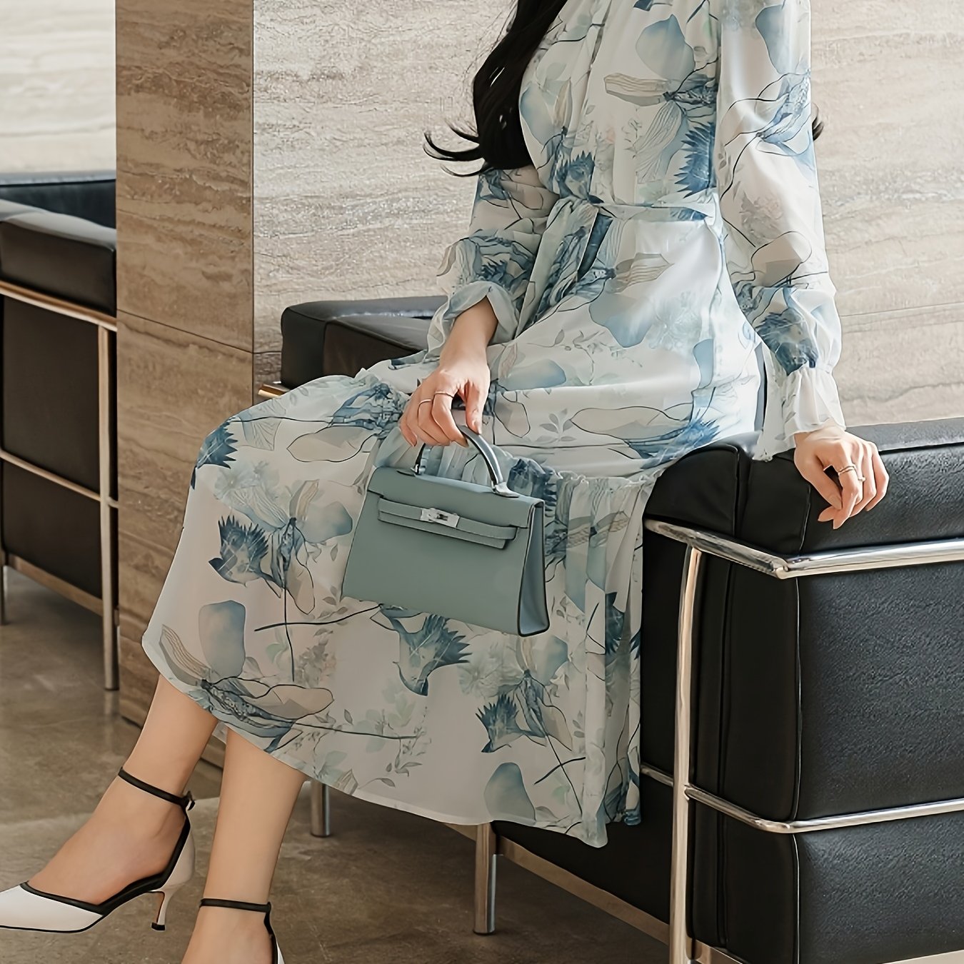 Boutique Floral Midi Dress for Easy Styling with Floral Print