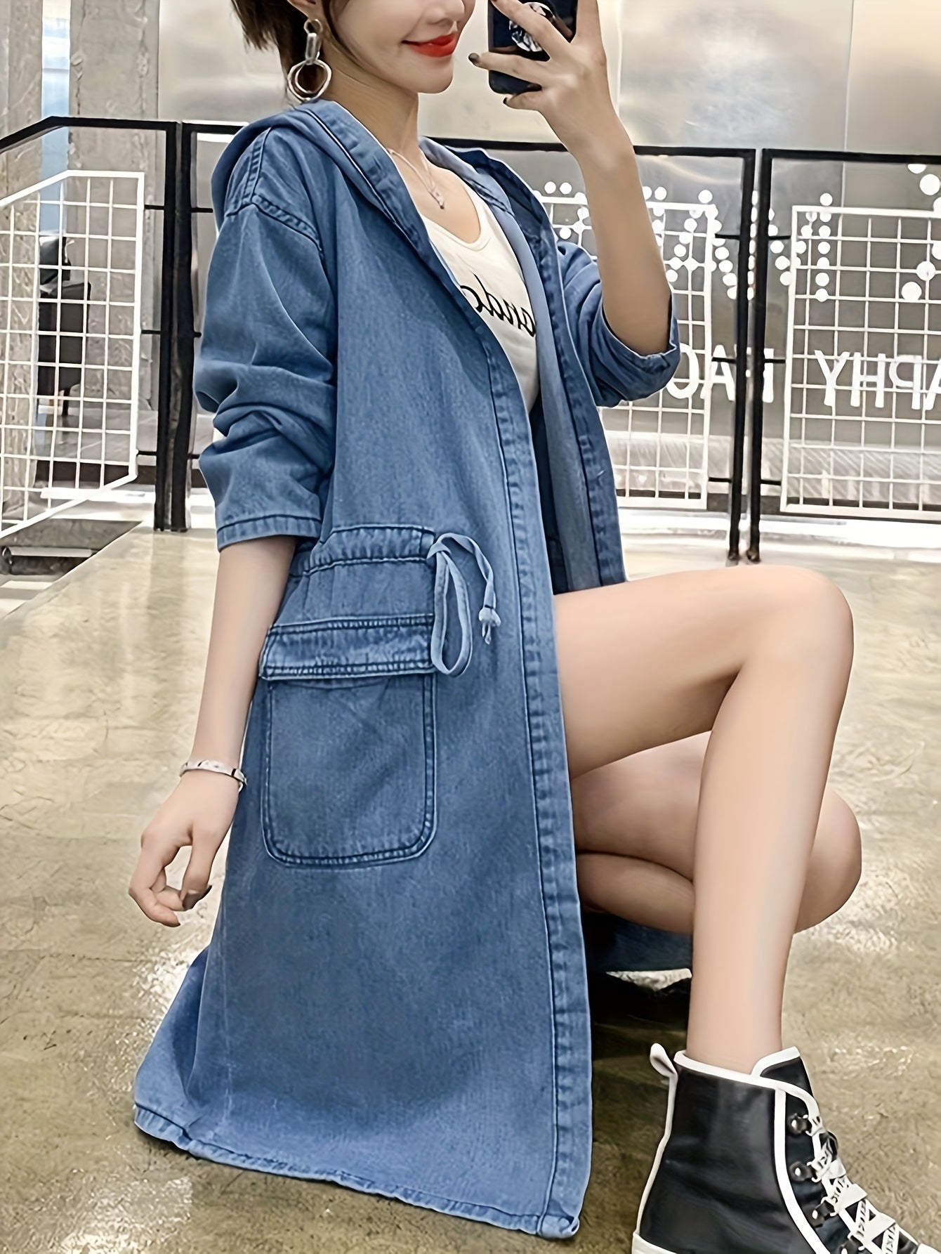 Denim Jacket with a Refined Everyday Fit with Denim Look