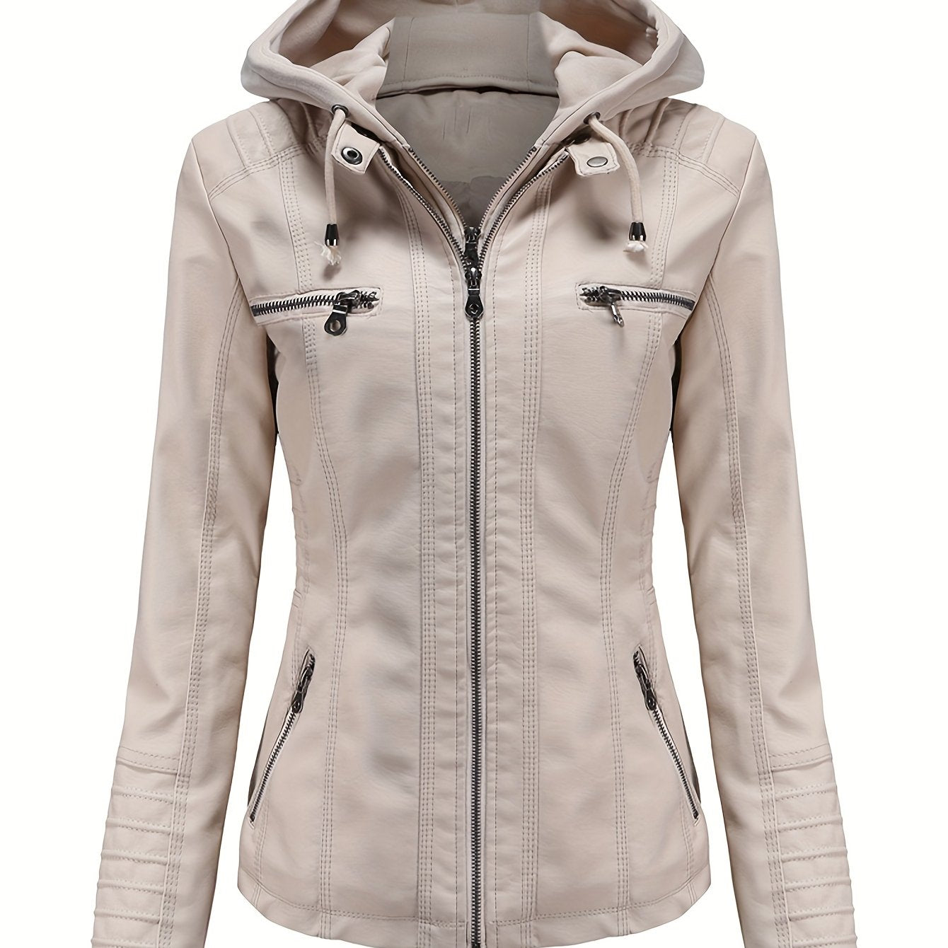Faux Leather Jacket with a Refined Everyday Fit with Faux Leather Finish