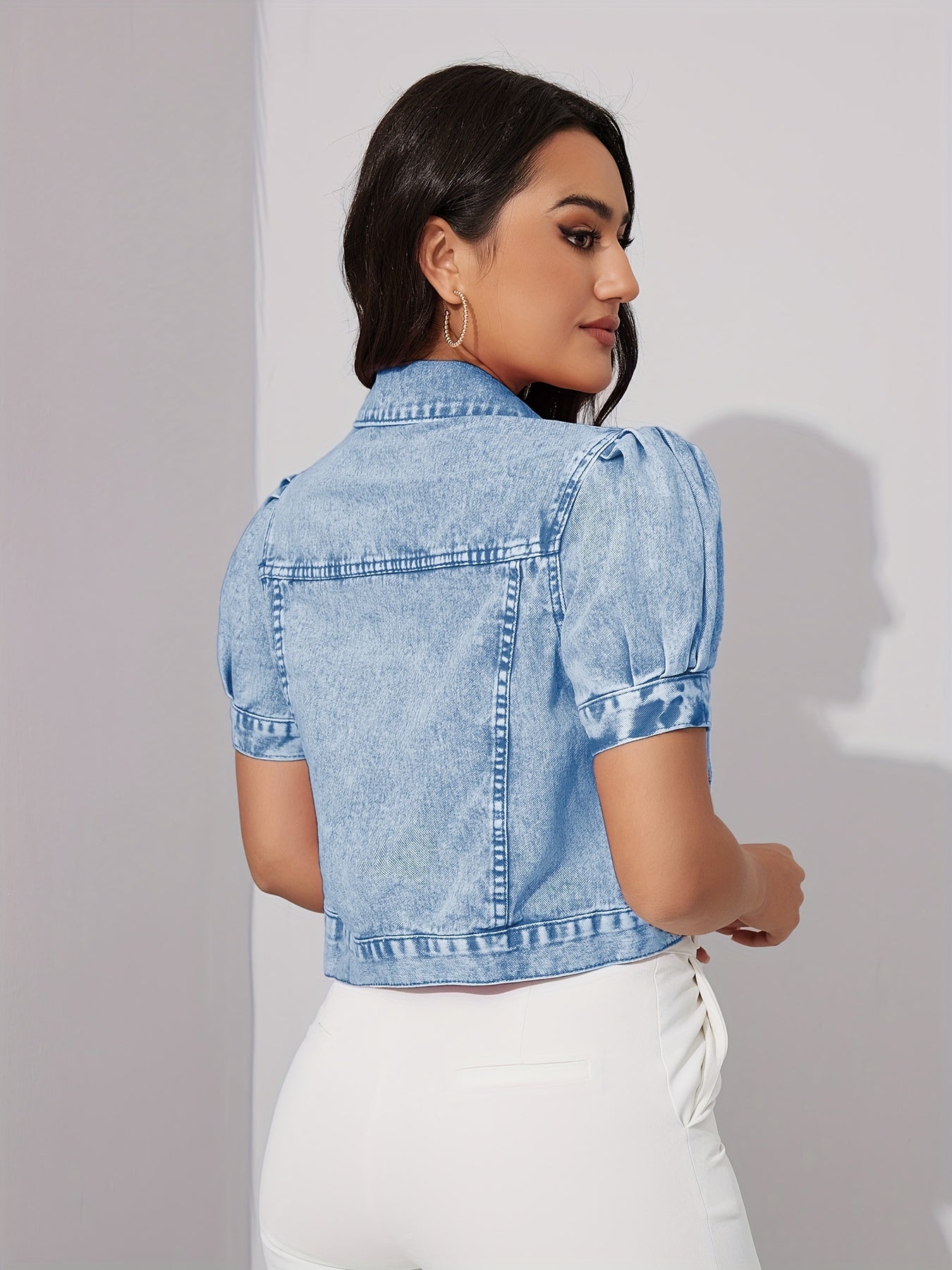 Denim Jacket with a Refined Everyday Fit with Denim Look