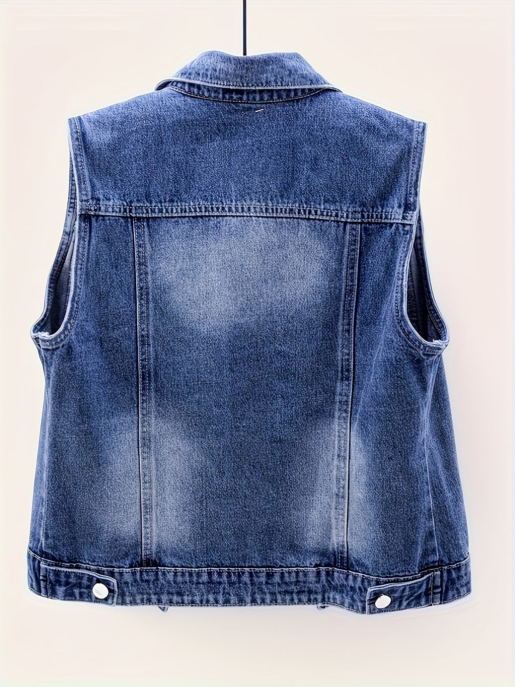 Button Front Vest with a Refined Everyday Fit with Denim Look