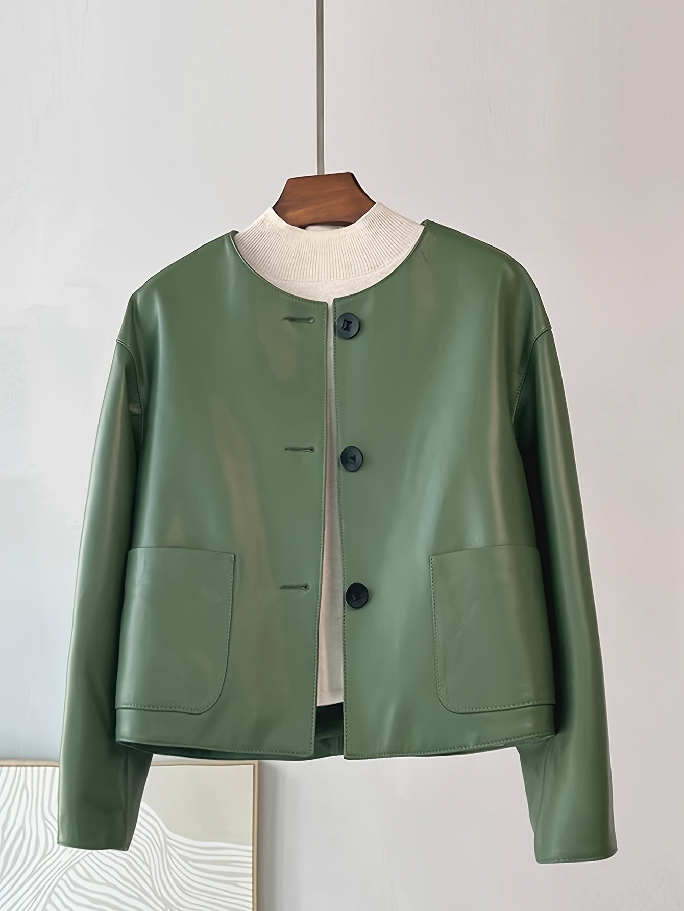 Boutique Faux Leather Jacket for Easy Styling with Faux Leather Finish