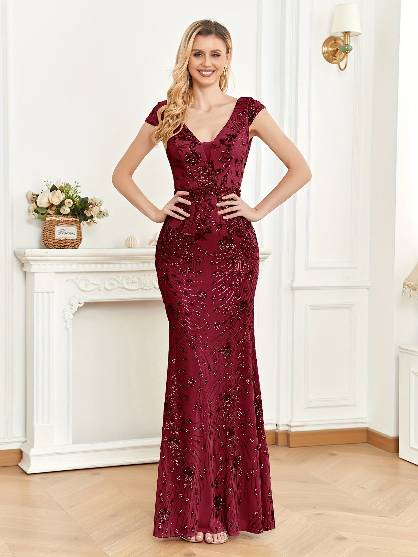 Formal Evening Gown for Polished Boutique Outfits with Floral Print