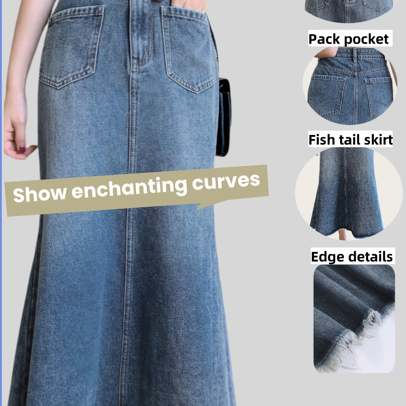 Denim Skirt with a Refined Everyday Fit with Denim Look