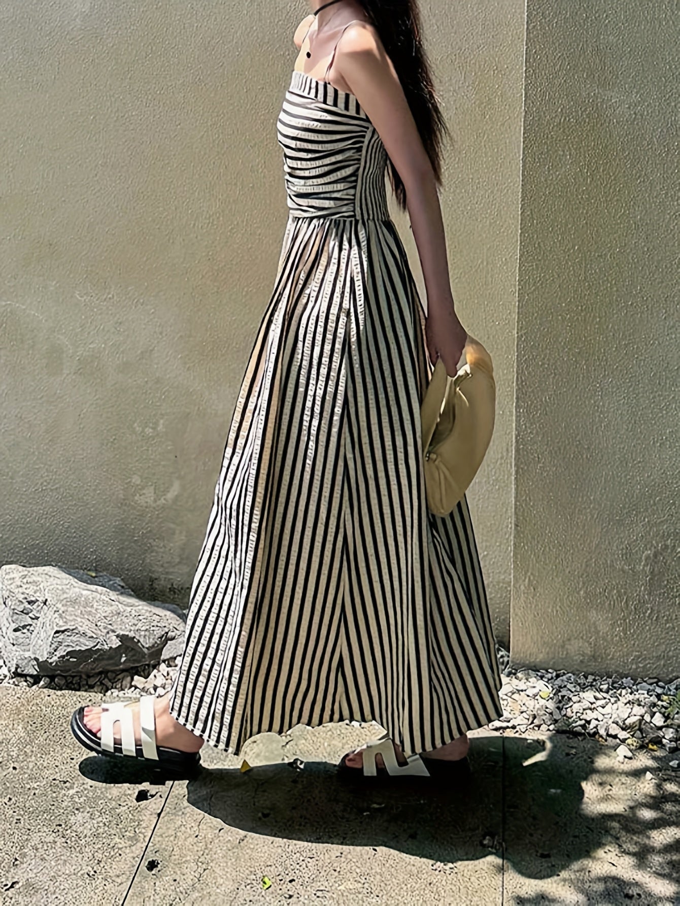 Striped Vacation Dress for Polished Boutique Outfits with Striped Pattern