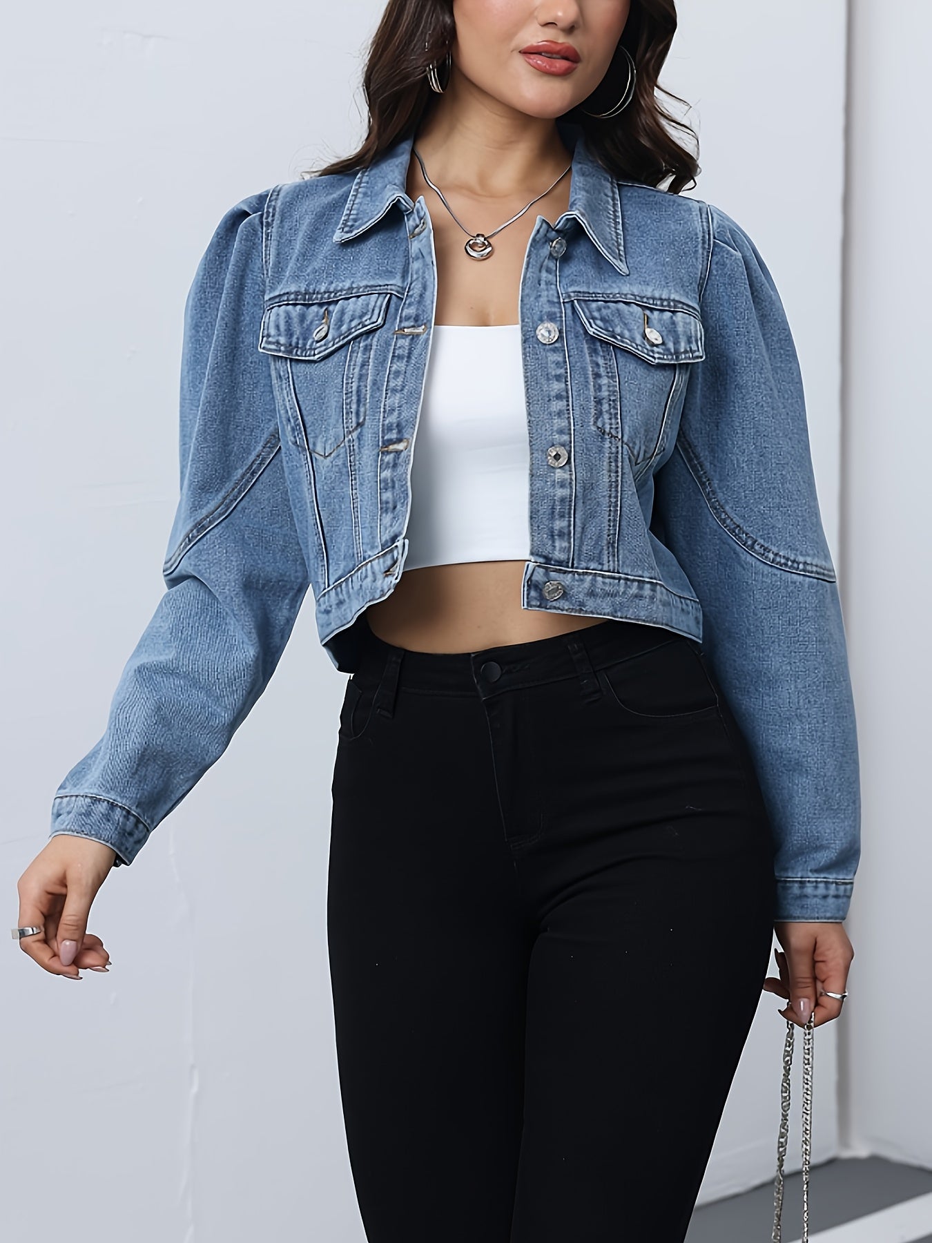 Denim Jacket with a Refined Everyday Fit with Denim Look