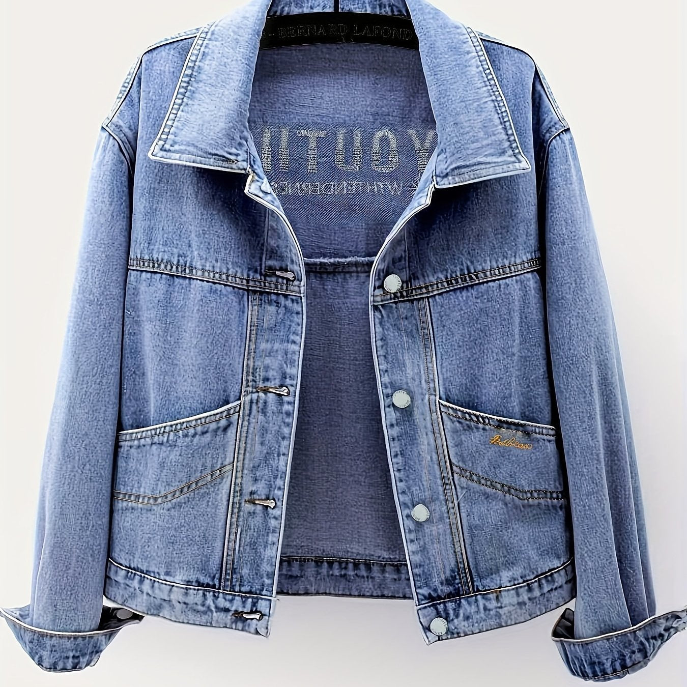 Denim Jacket with a Refined Everyday Fit with Denim Look