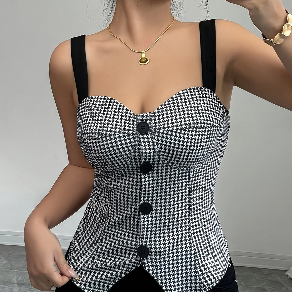 Modern Button Front Vest for Fresh Wardrobe Looks with Sleeveless Cut