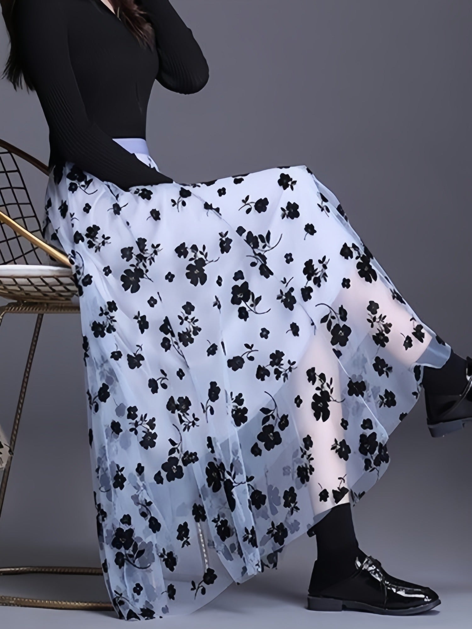 Floral Skirt with a Refined Everyday Fit with Floral Print