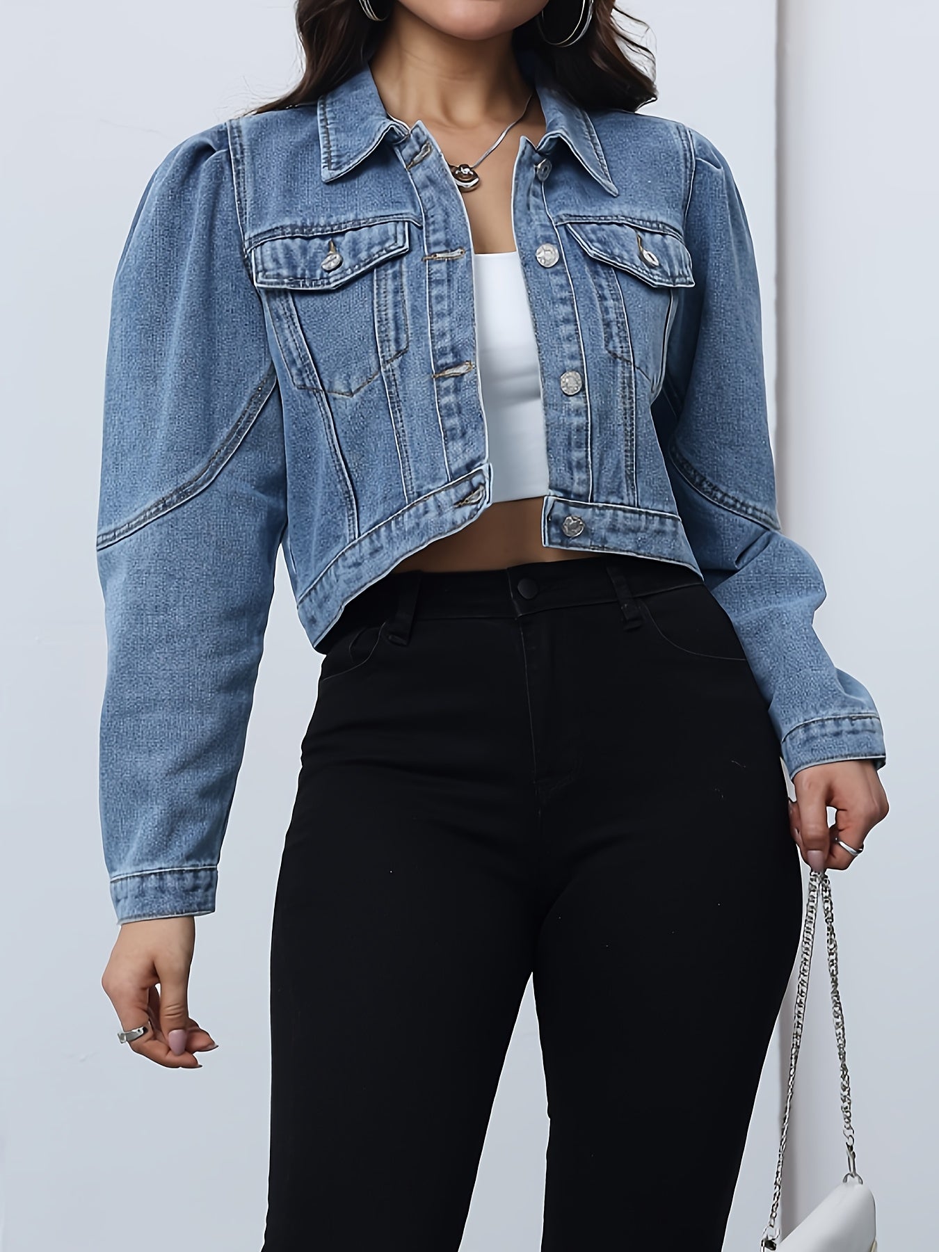 Denim Jacket with a Refined Everyday Fit with Denim Look