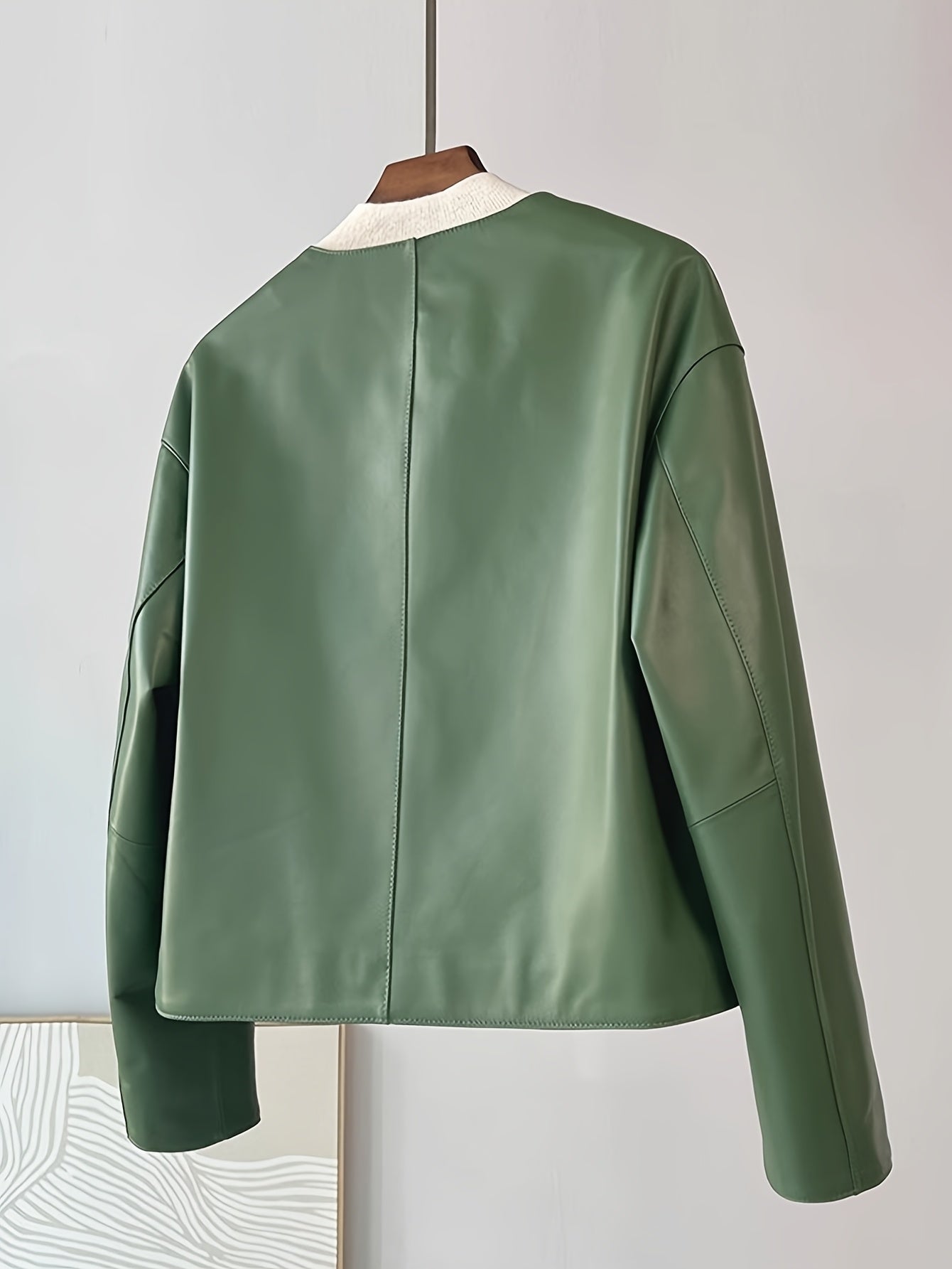 Boutique Faux Leather Jacket for Easy Styling with Faux Leather Finish